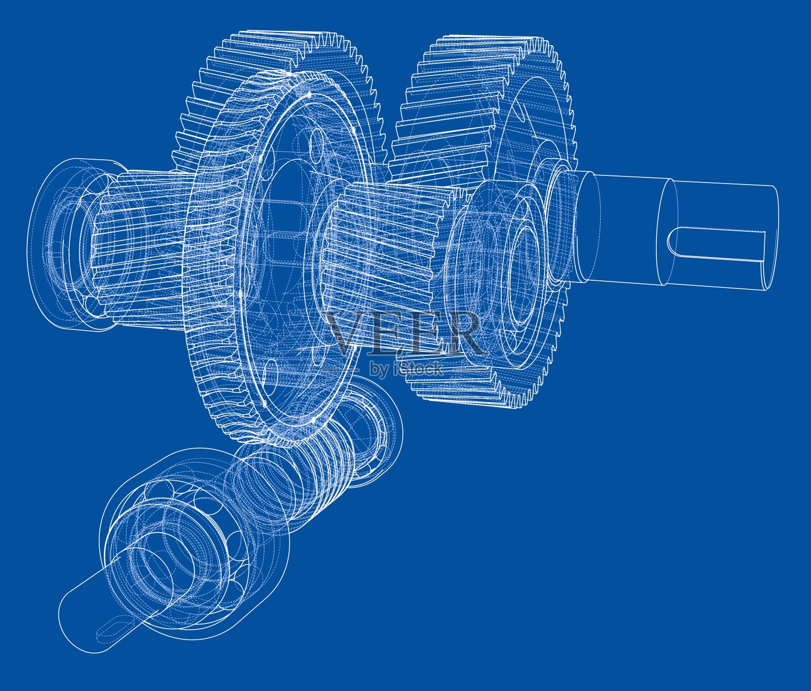 变速箱草图。向量插画图片素材