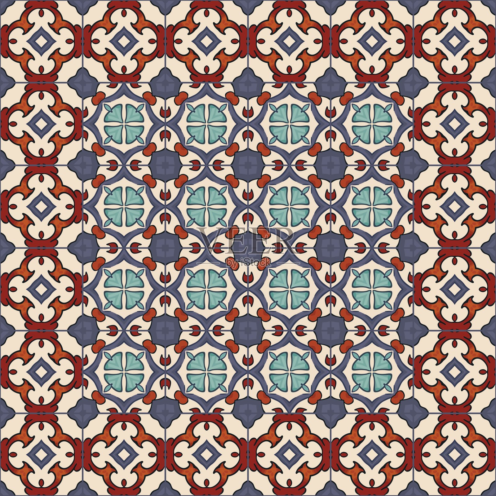 葡萄牙的瓷砖插画图片素材