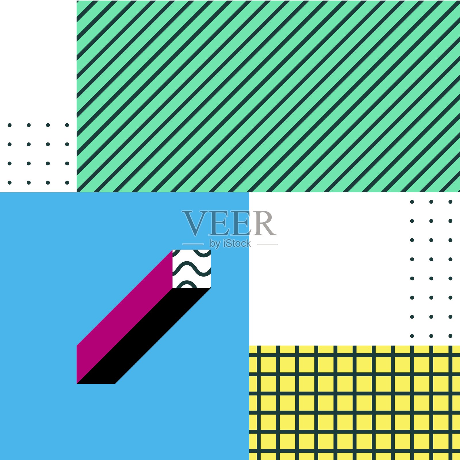 Neo Memphis贴片贴纸插画图片素材