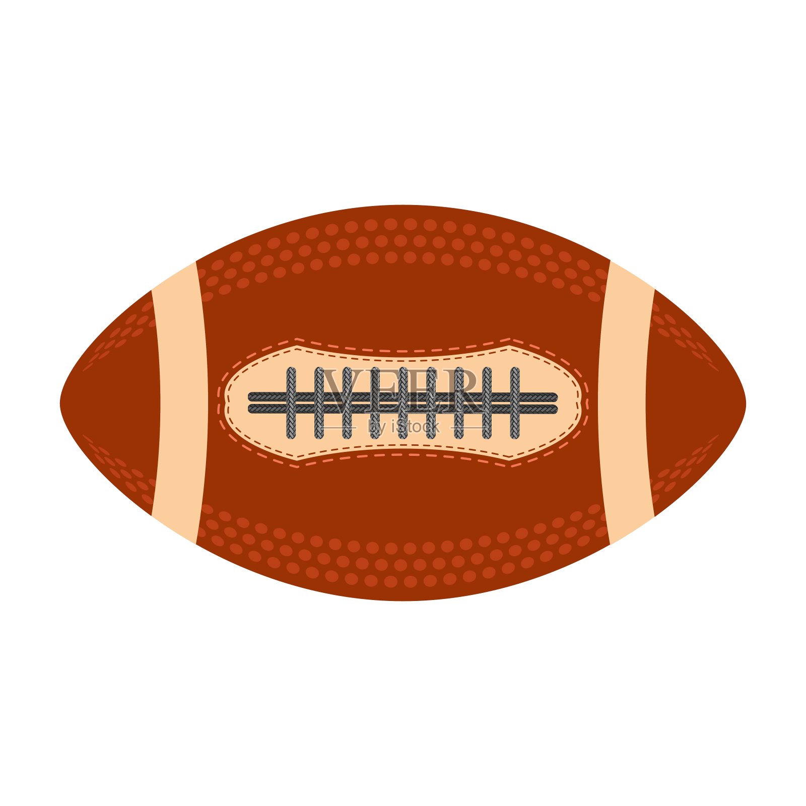 美式足球孤立的白色背景。橄榄球运动图标。运动器材设计元素。插画图片素材