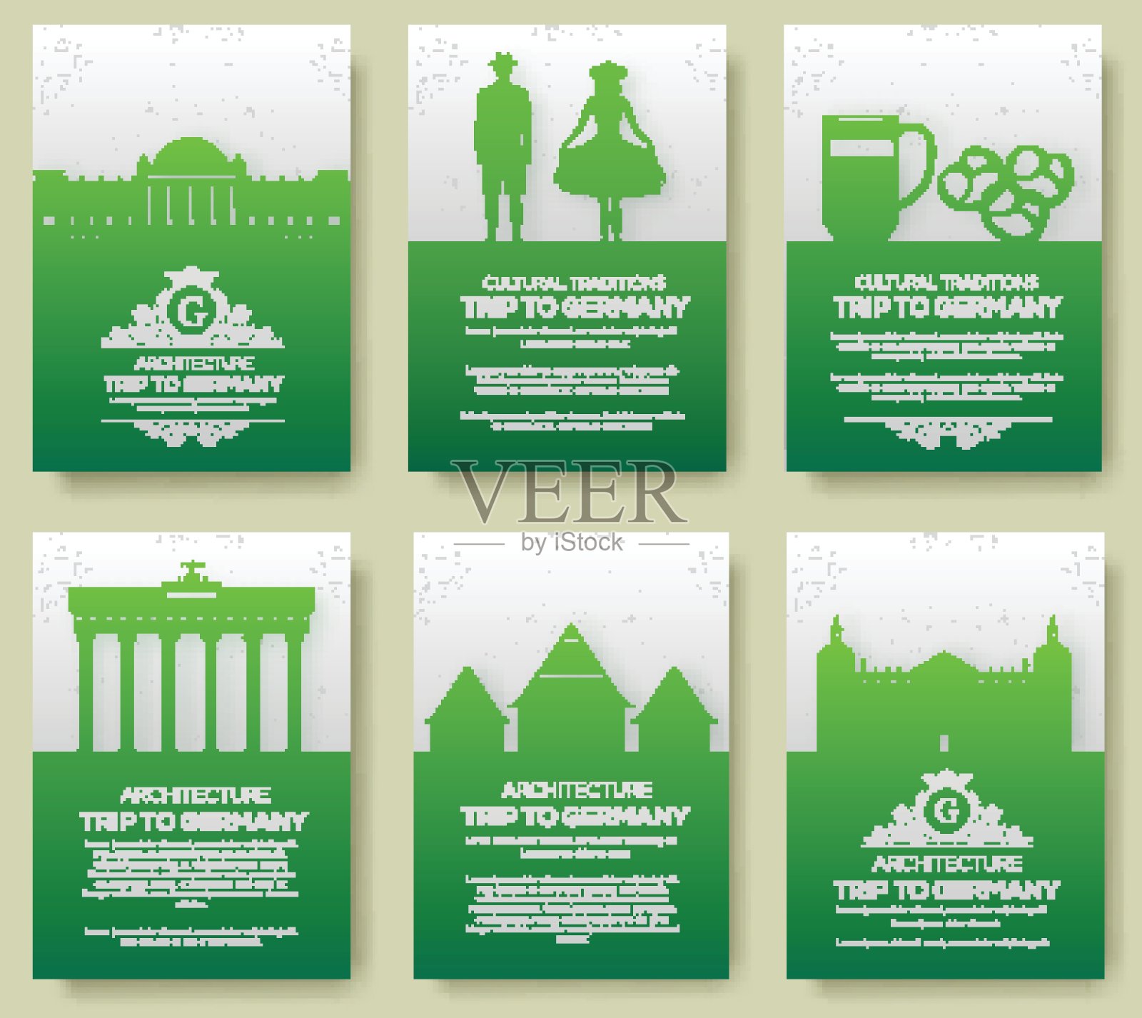 德国乡村装饰插画概念套装。传统艺术，海报，书籍，海报，抽象，奥斯曼图案，元素。矢量装饰民族贺卡或邀请设计设计模板素材