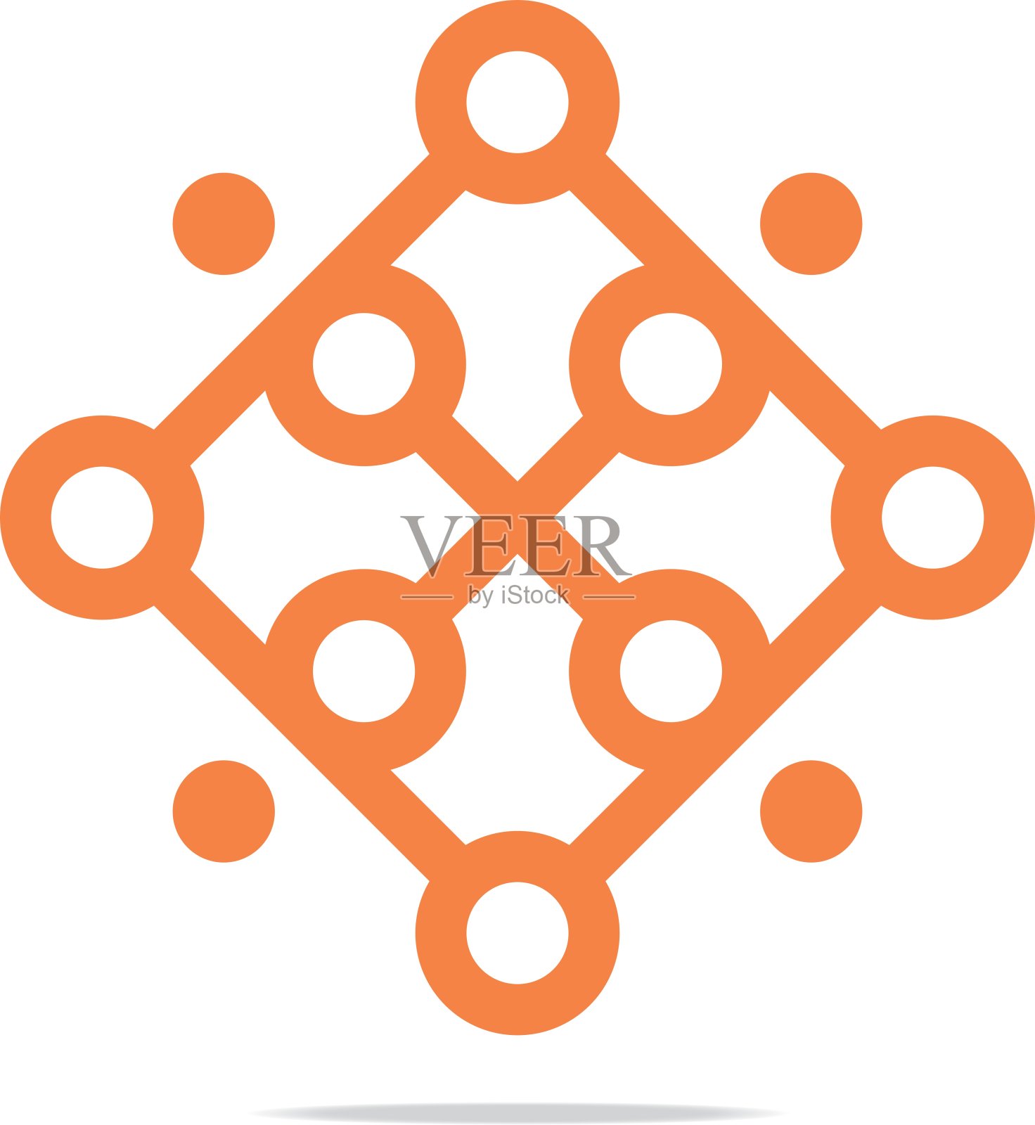 标志抽象连接圆正方形元素向量图标素材