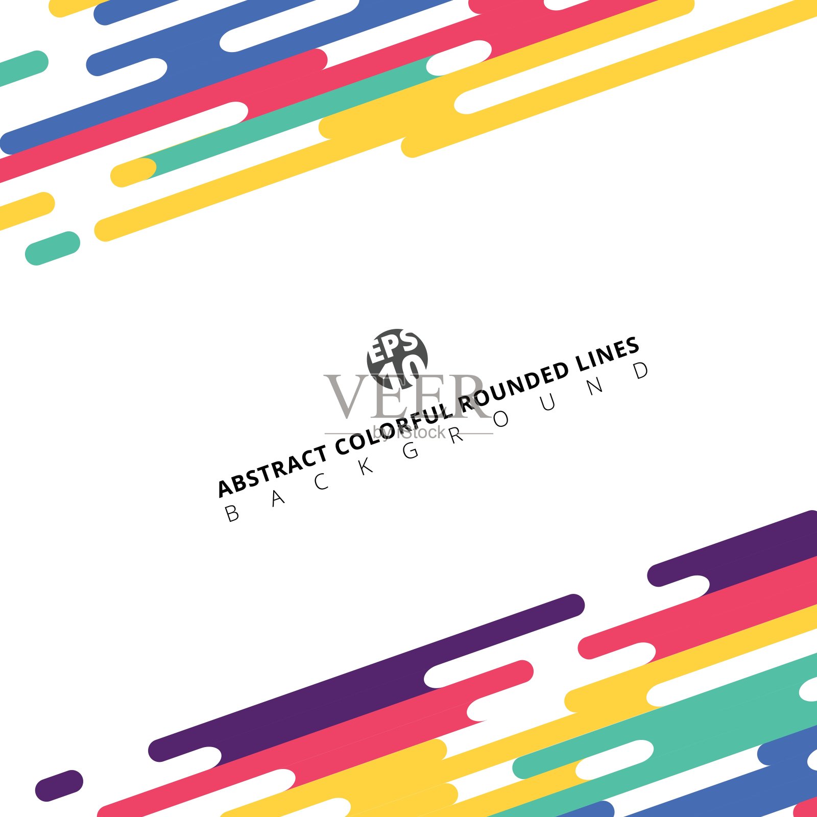 抽象彩色圆角线半色调过渡。插画图片素材