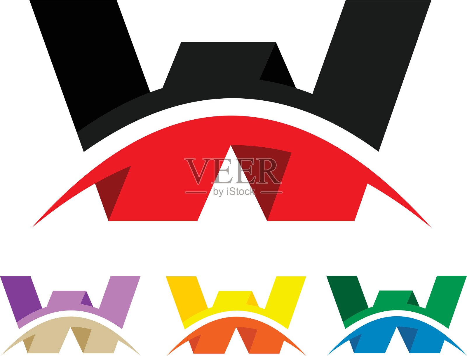 标志插图字母w设计元素图片