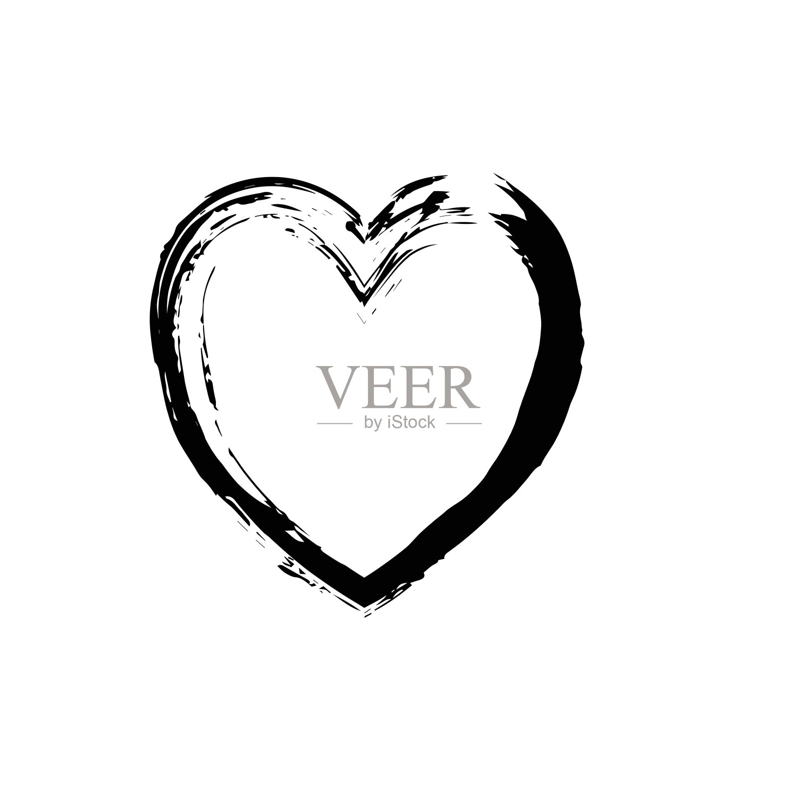 心形象征爱向量黑色插画图片素材
