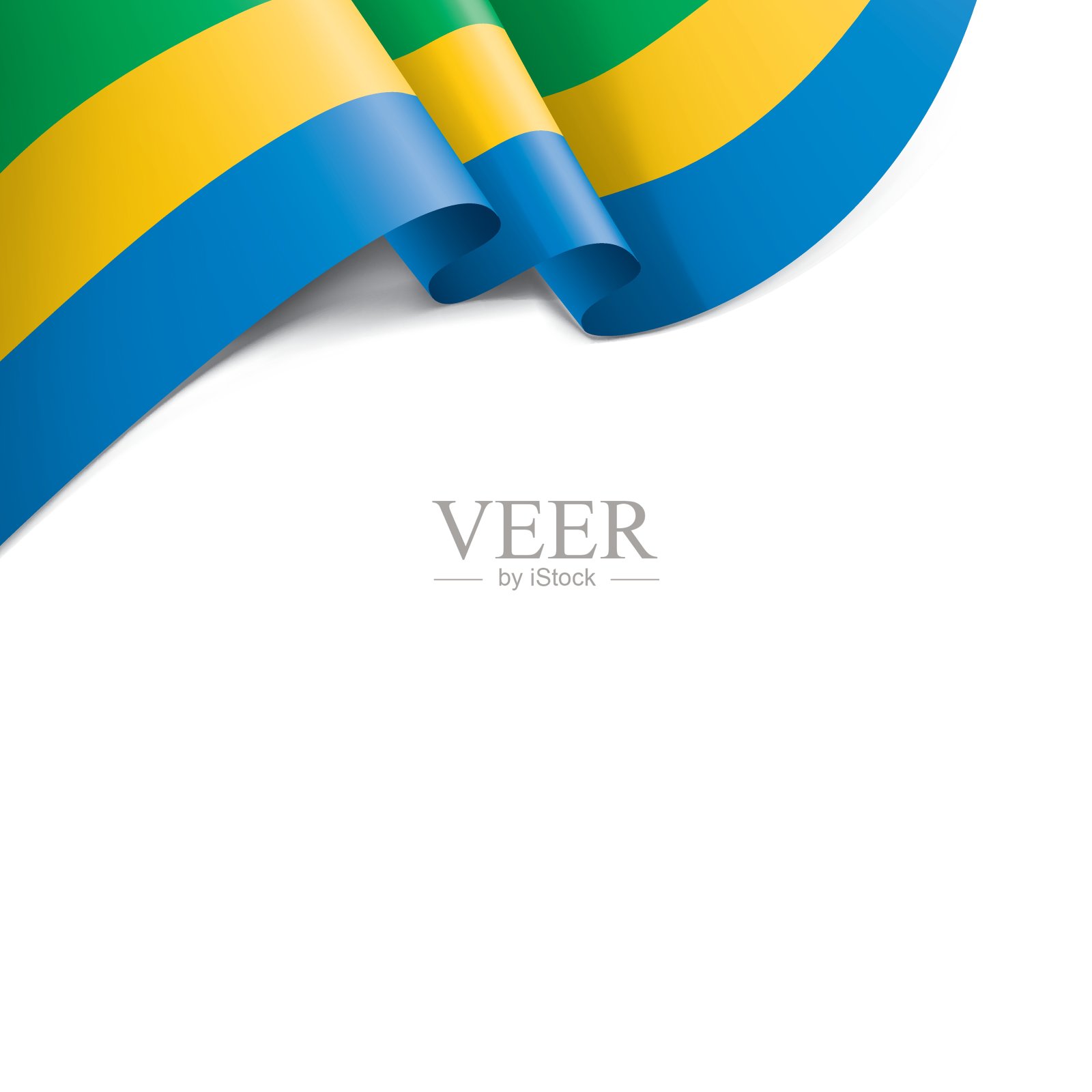 加蓬旗帜，矢量插图在白色的背景。插画图片素材