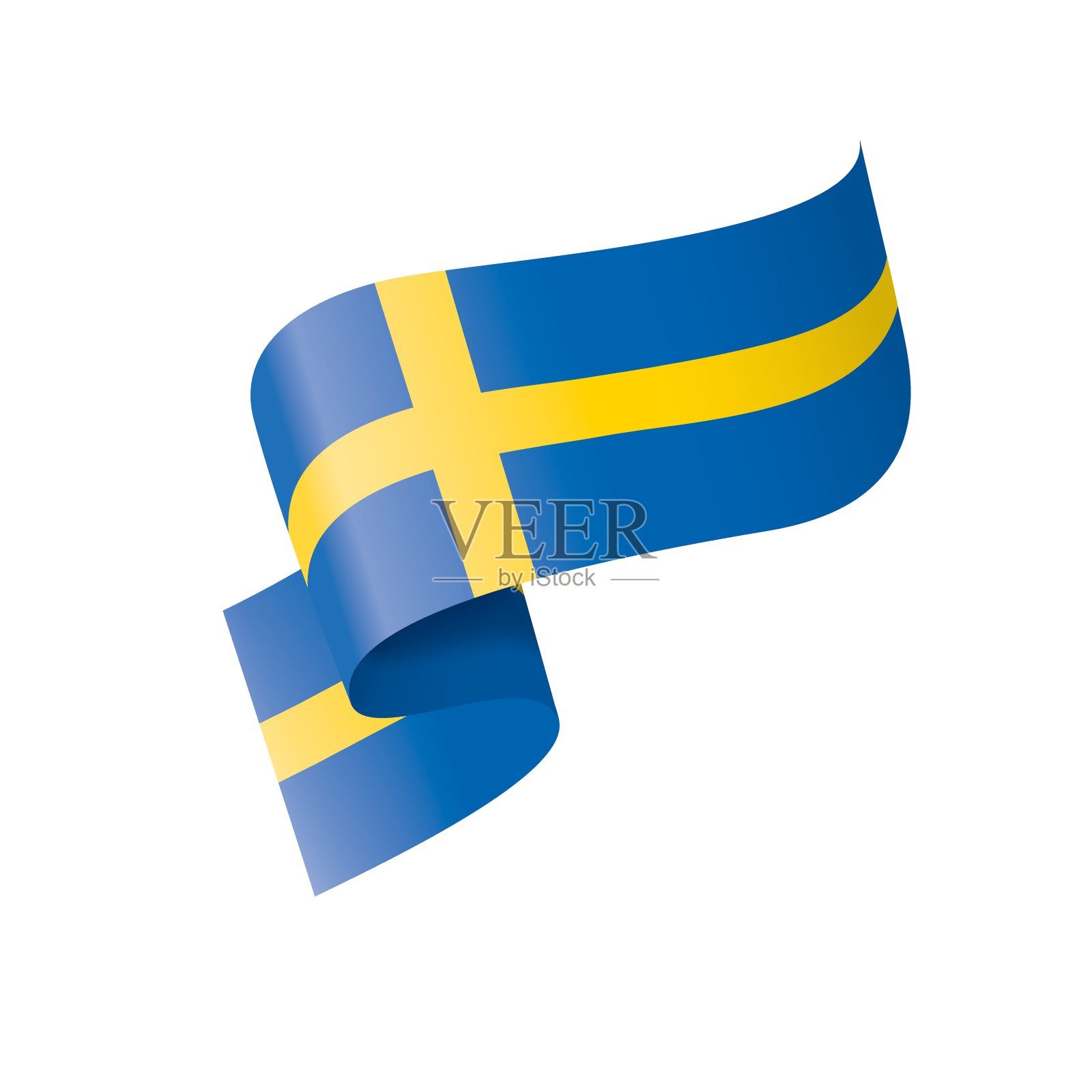 瑞典国旗，白色背景上的矢量插图插画图片素材