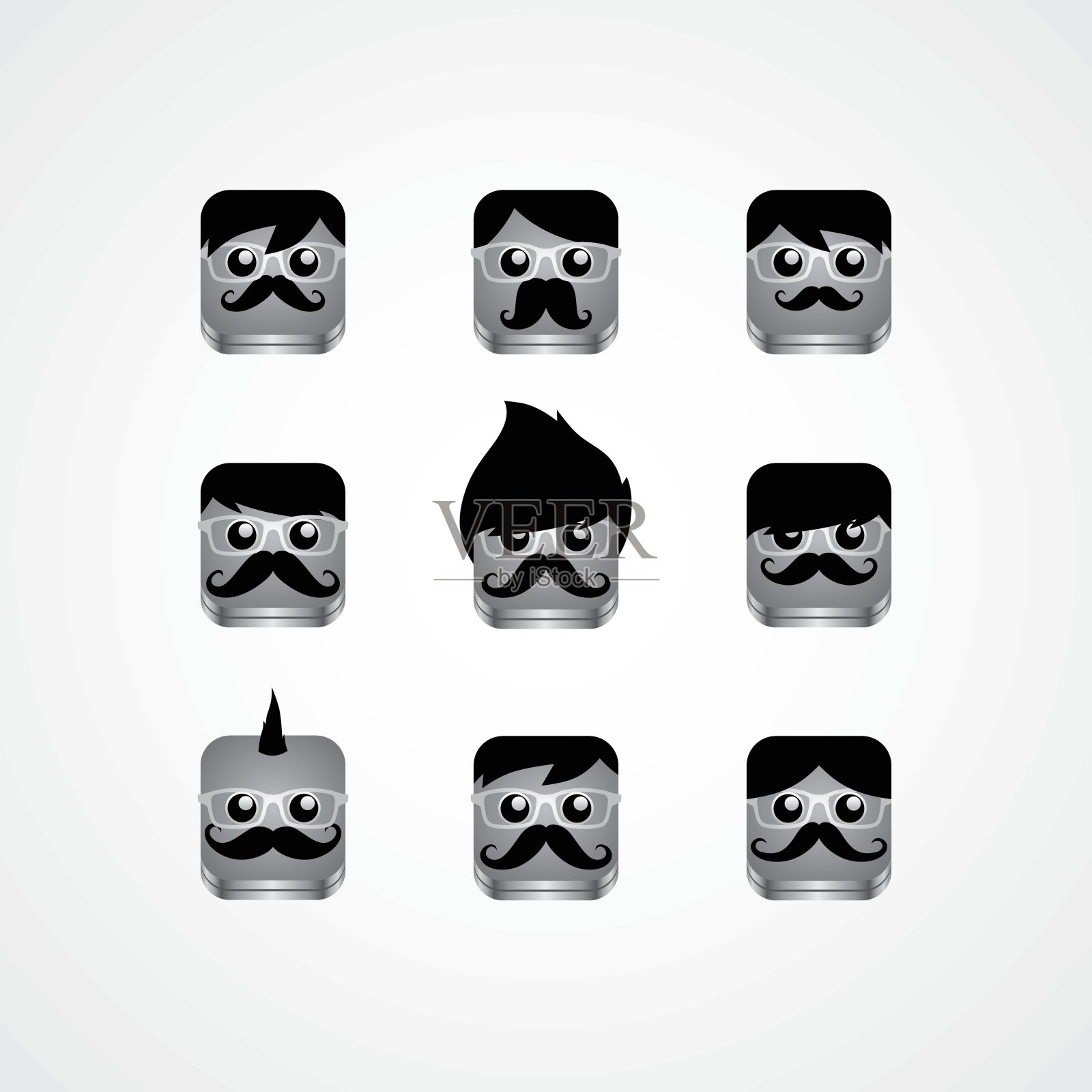 极客头像人像设置插画图片素材