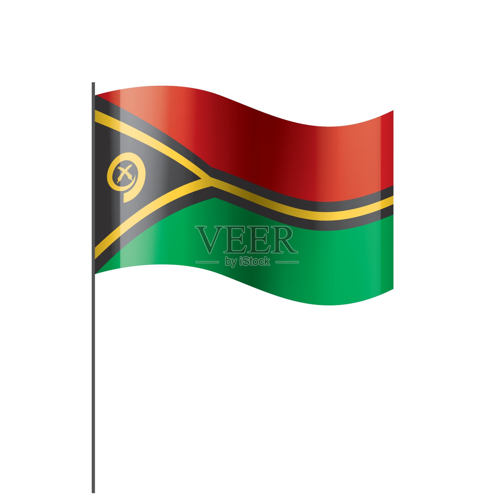 瓦努阿图国旗，白色背景上的矢量插图插画图片素材