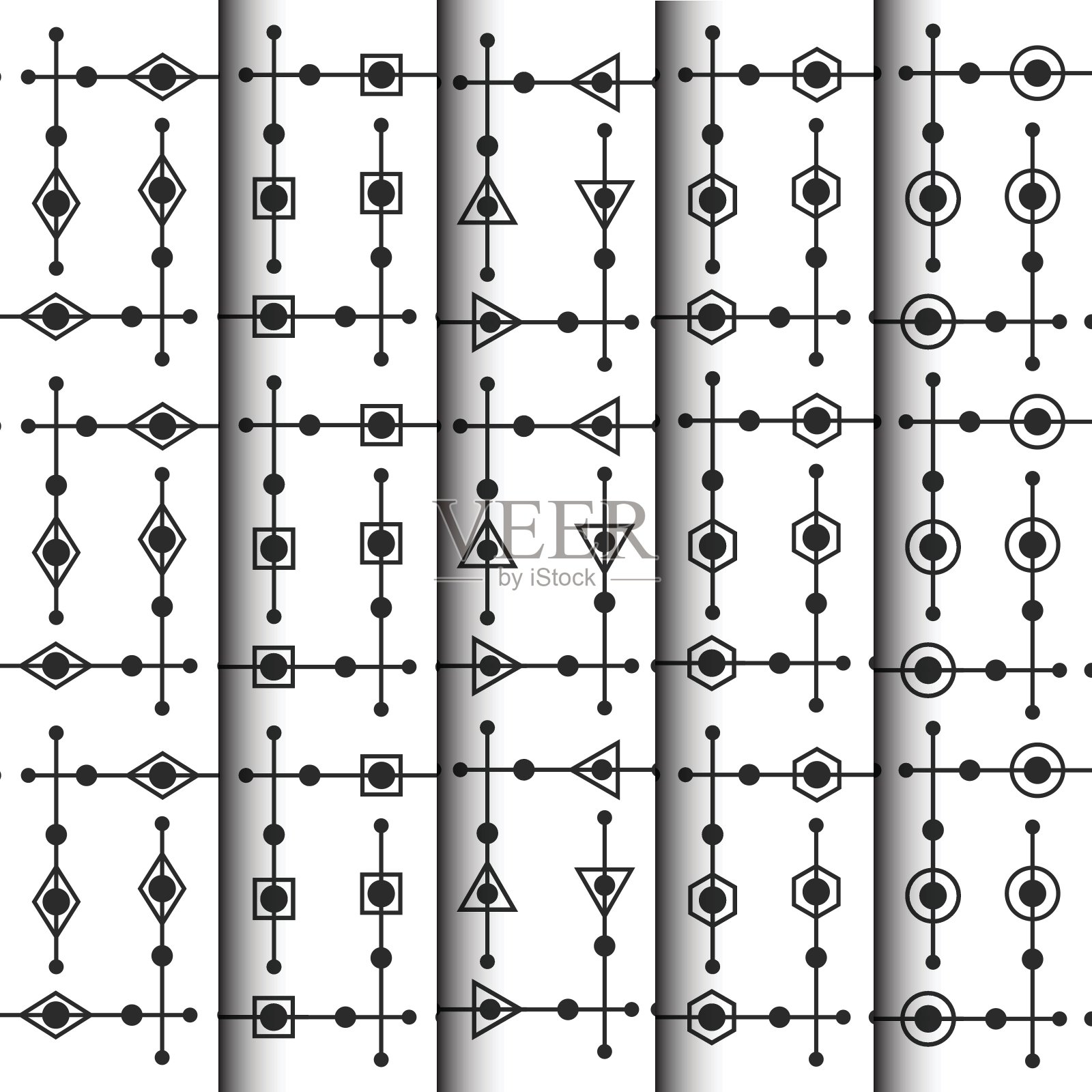 几何和点图案集插画图片素材