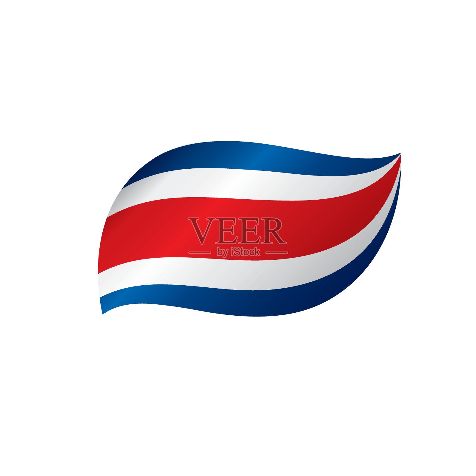 哥斯达黎加国旗，矢量插图插画图片素材