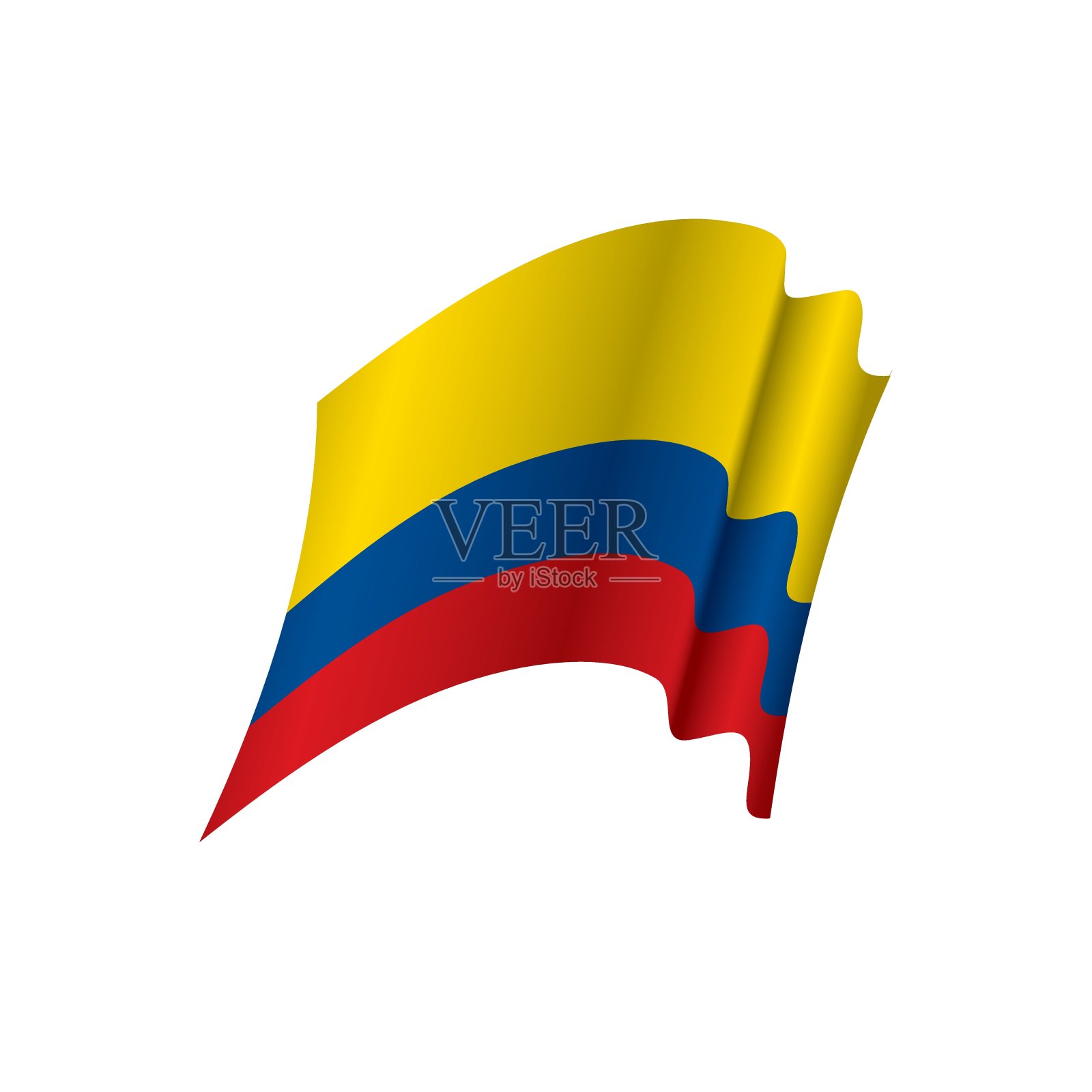 哥伦比亚国旗，矢量图插画图片素材