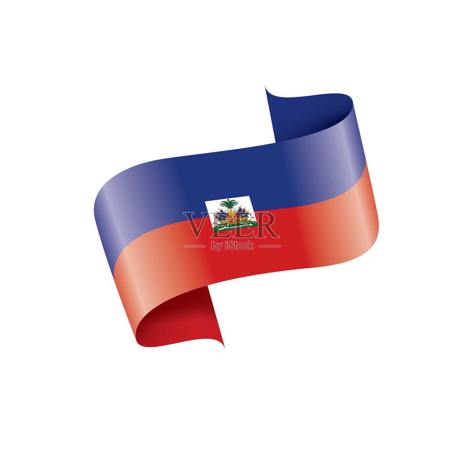 海地国旗，矢量插图在白色的背景插画图片素材