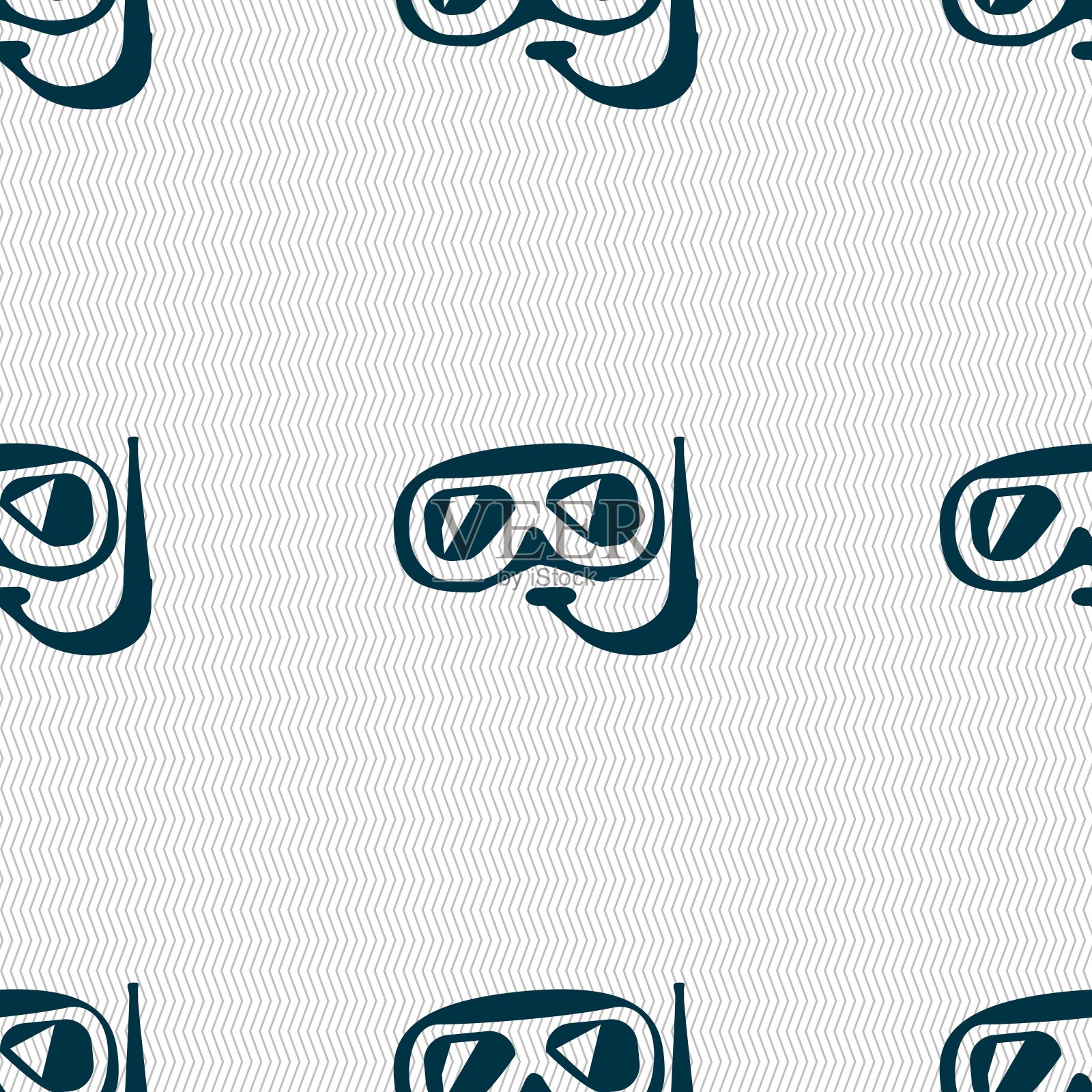潜水图标符号。无缝图案与几何纹理。向量插画图片素材