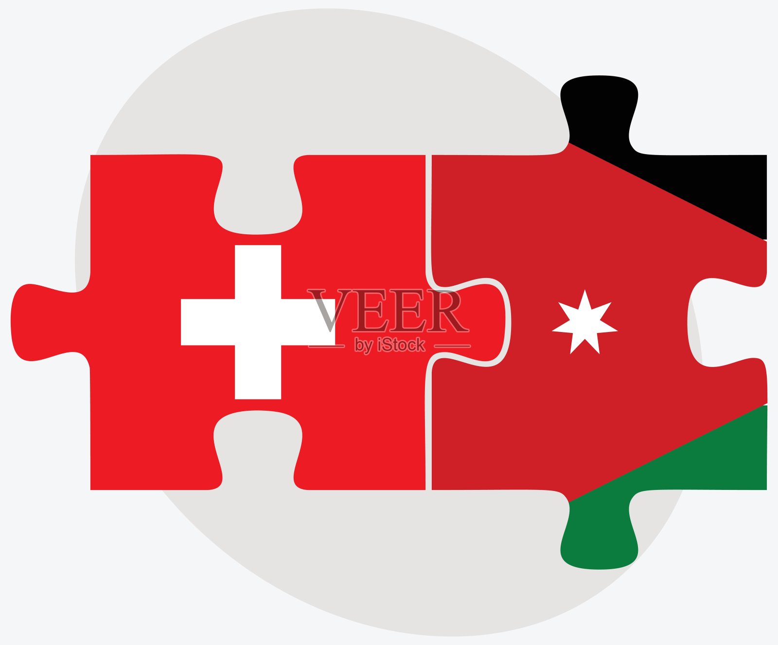 瑞士和约旦国旗插画图片素材