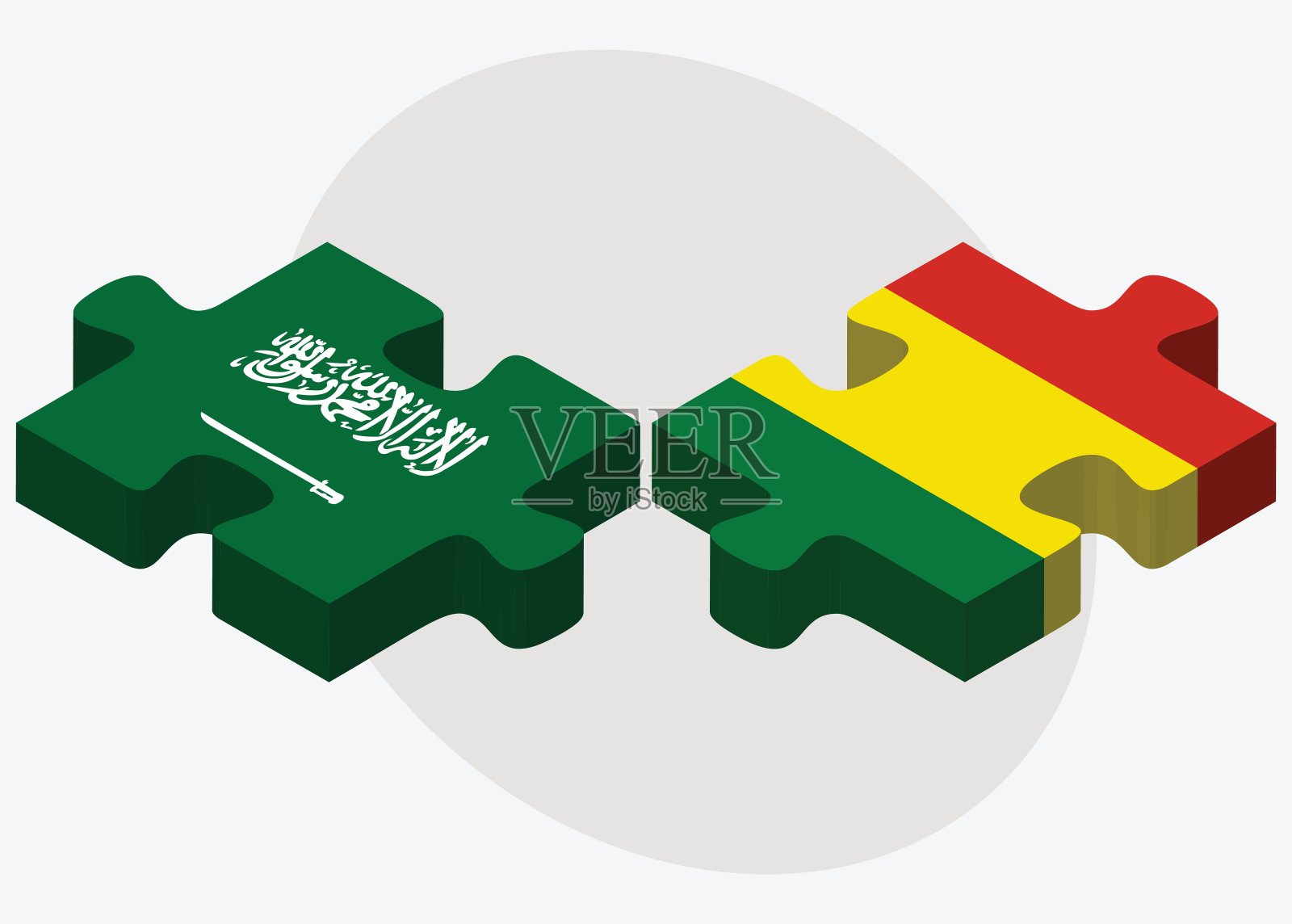 沙特阿拉伯和玻利维亚国旗插画图片素材