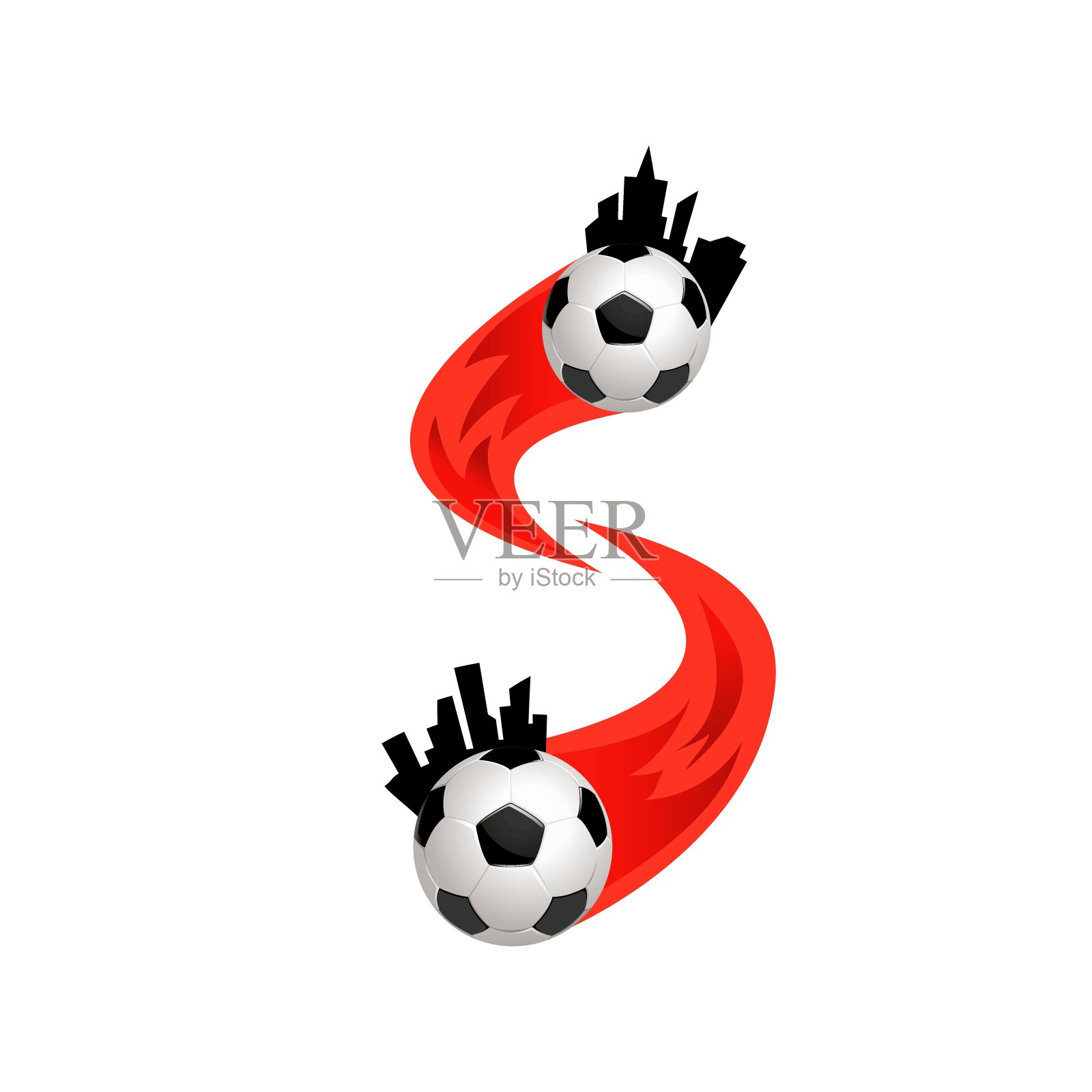 球队和奖杯的足球标志插画图片素材