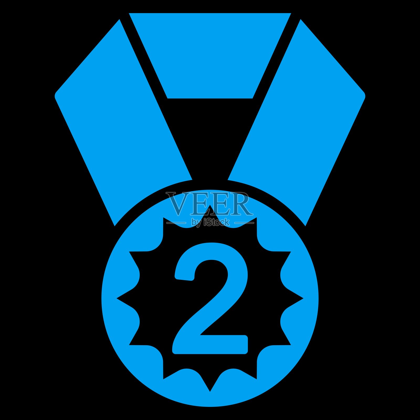 第二名的图标从竞争和成功双色图标集插画图片素材