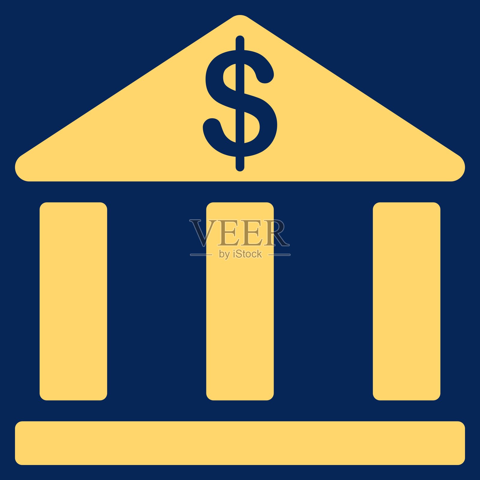 银行图标从商业双色集插画图片素材