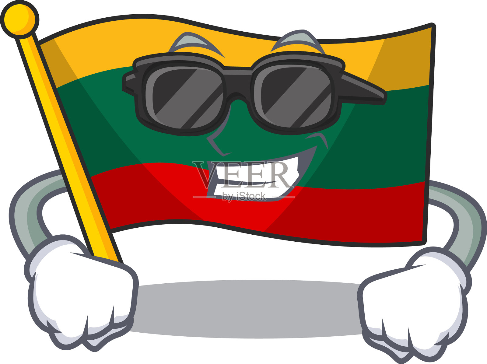 超级酷的旗帜立陶宛人物穿着黑色插画图片素材