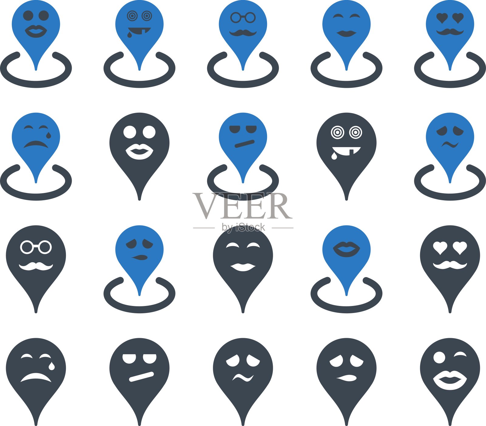 微笑的位置图标图标素材