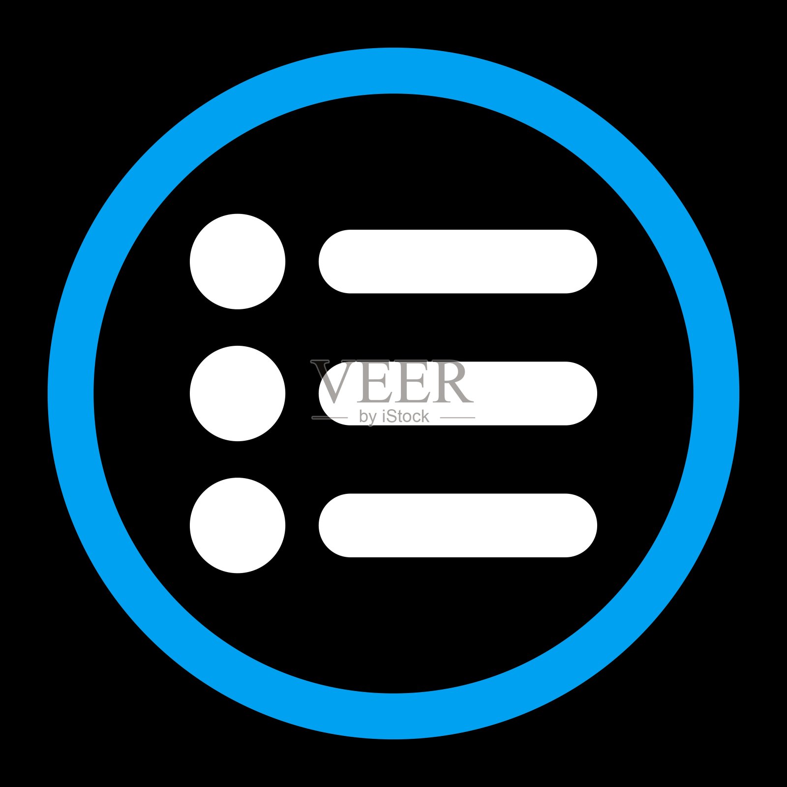 项目平面蓝色和白色的圆形矢量图标图标素材