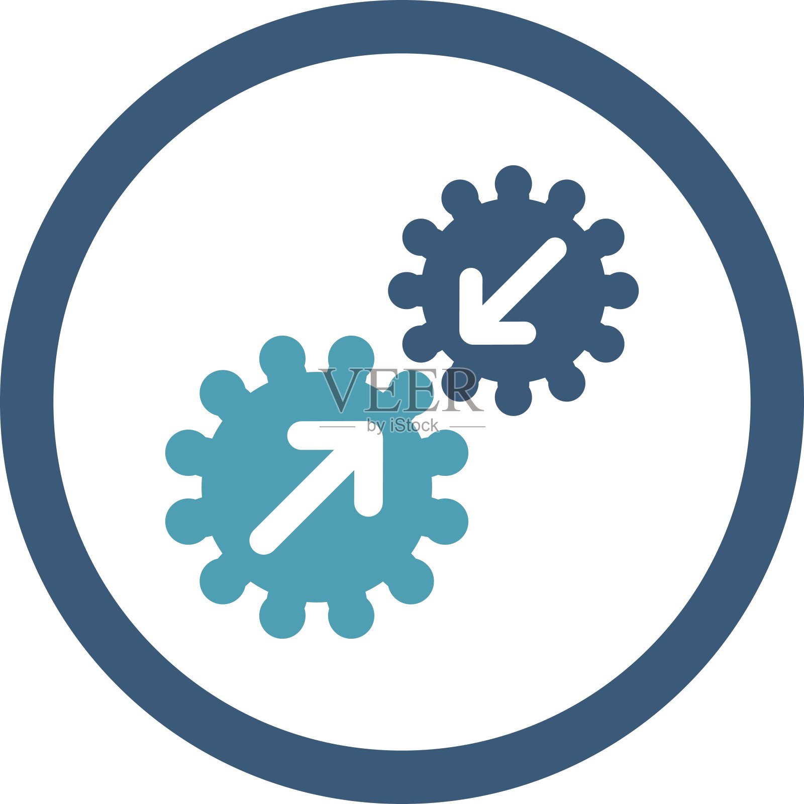 集成平面青色和蓝色矢量图标圆角图标素材