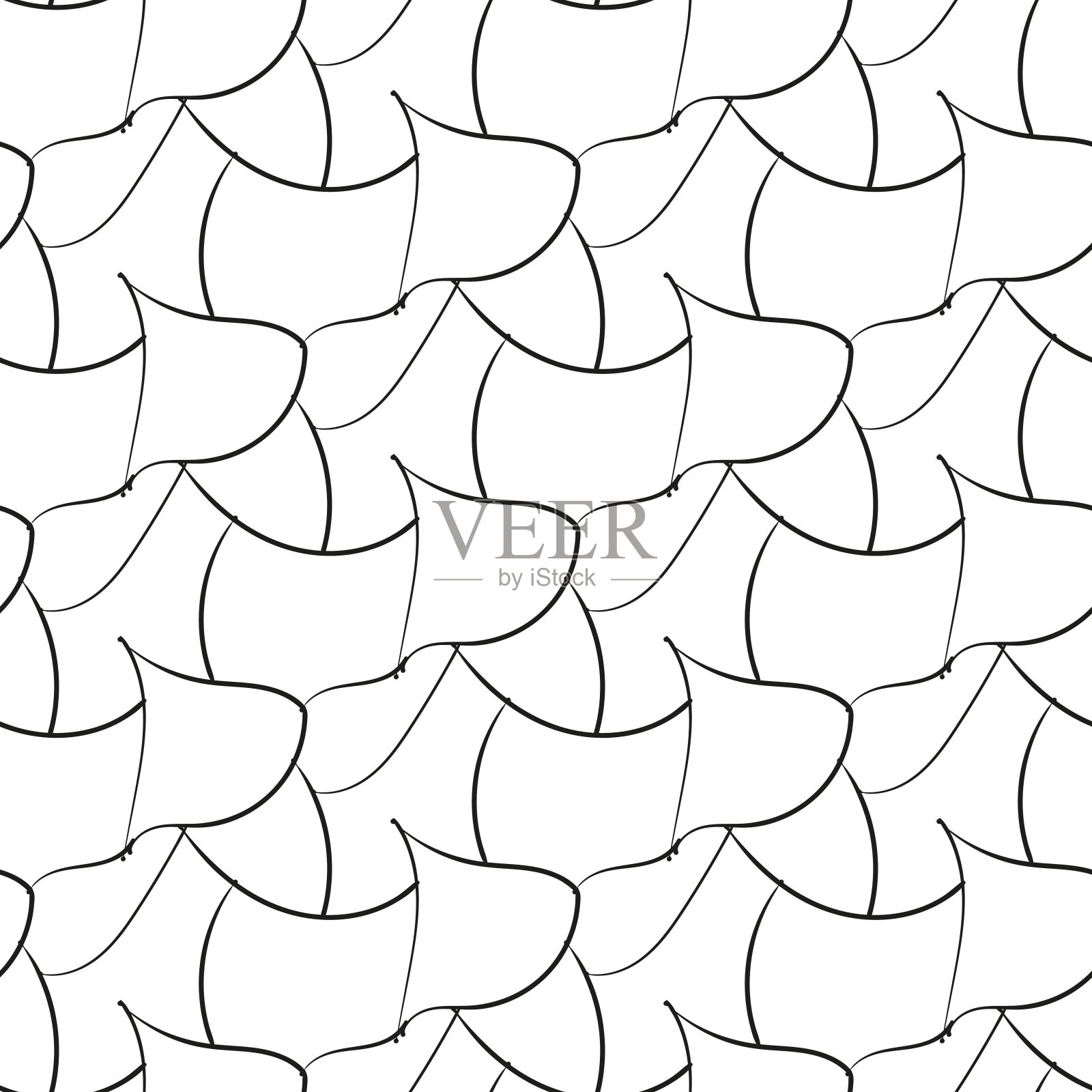 黑色抽象花瓣无缝图案插画图片素材