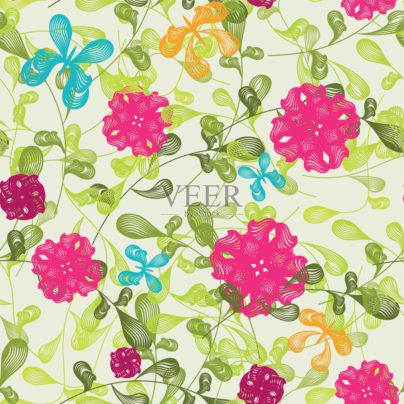 无缝花纹背景插画图片素材