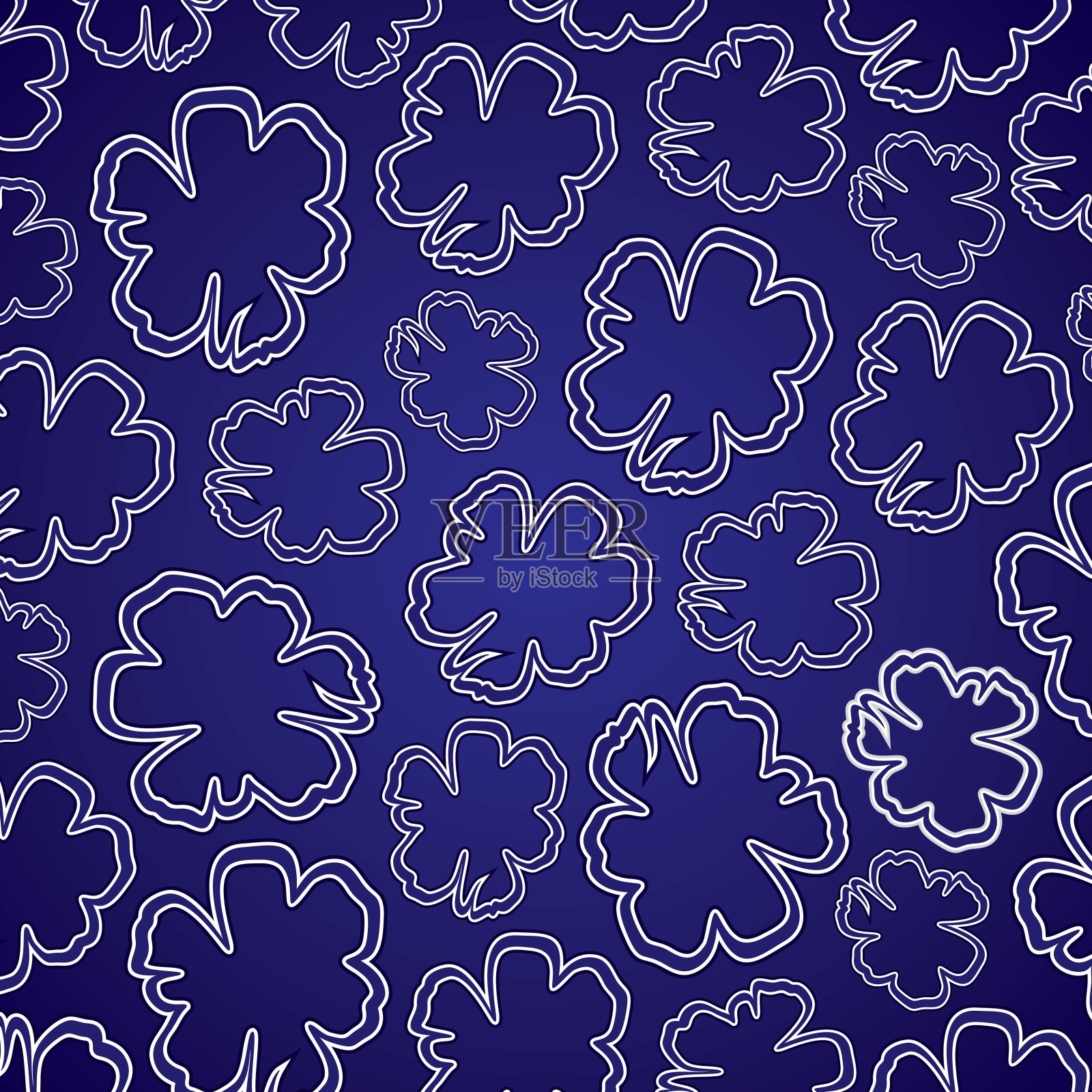 抽象彩色花卉图案插画图片素材