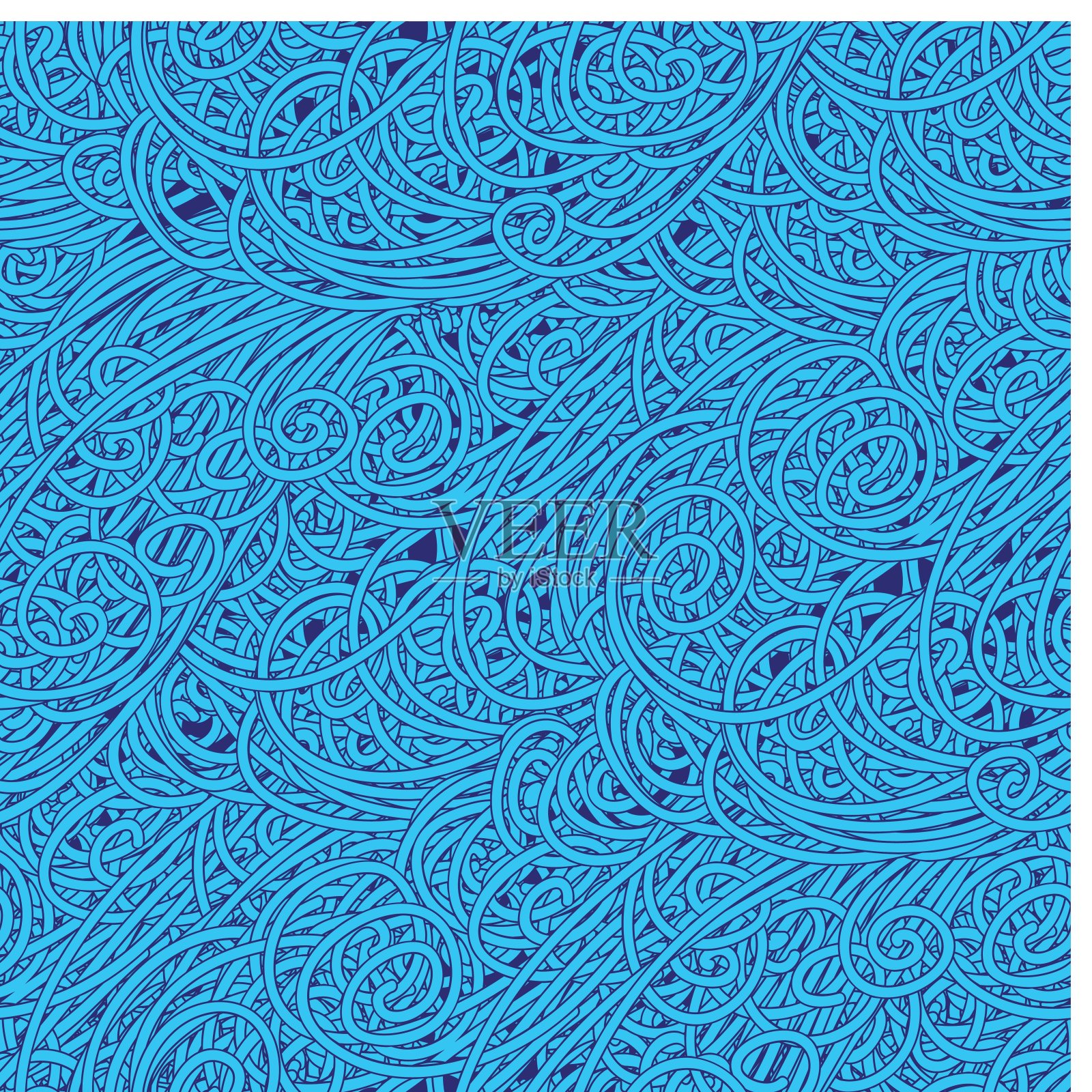 无缝波浪手绘图案，波浪背景。可以用来做墙纸吗插画图片素材