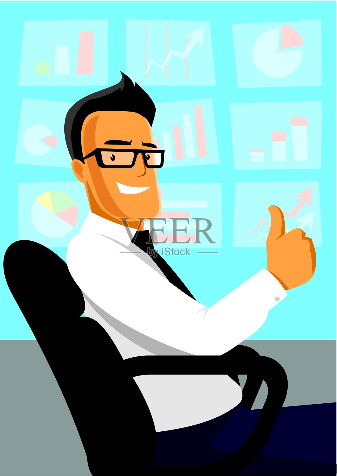 商人在工作插画图片素材