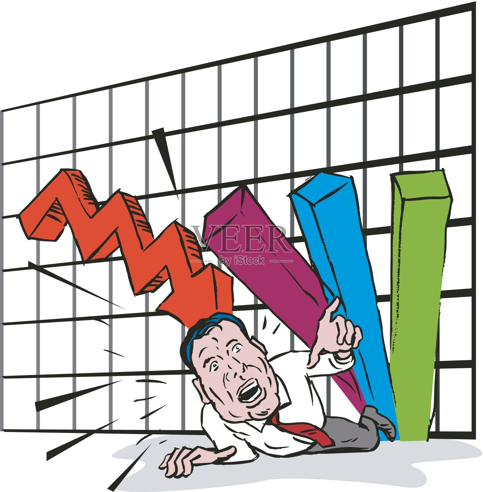 图崩溃插画图片素材