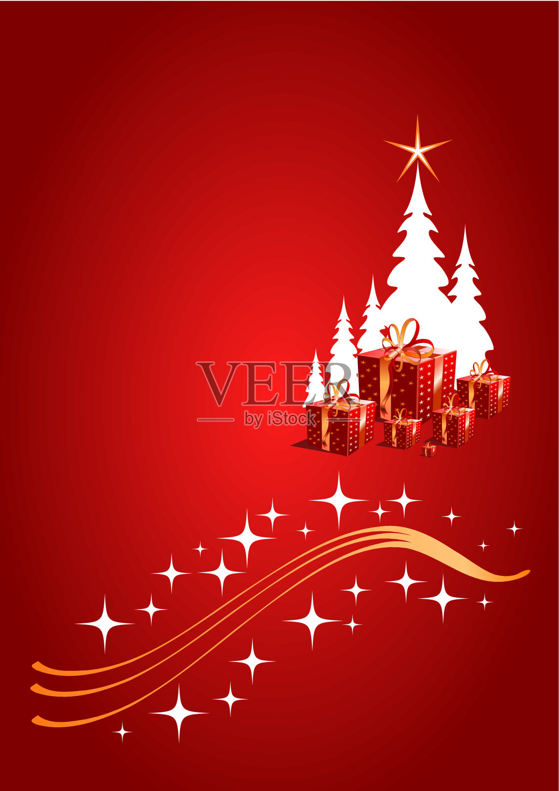 红色圣诞模板插画图片素材