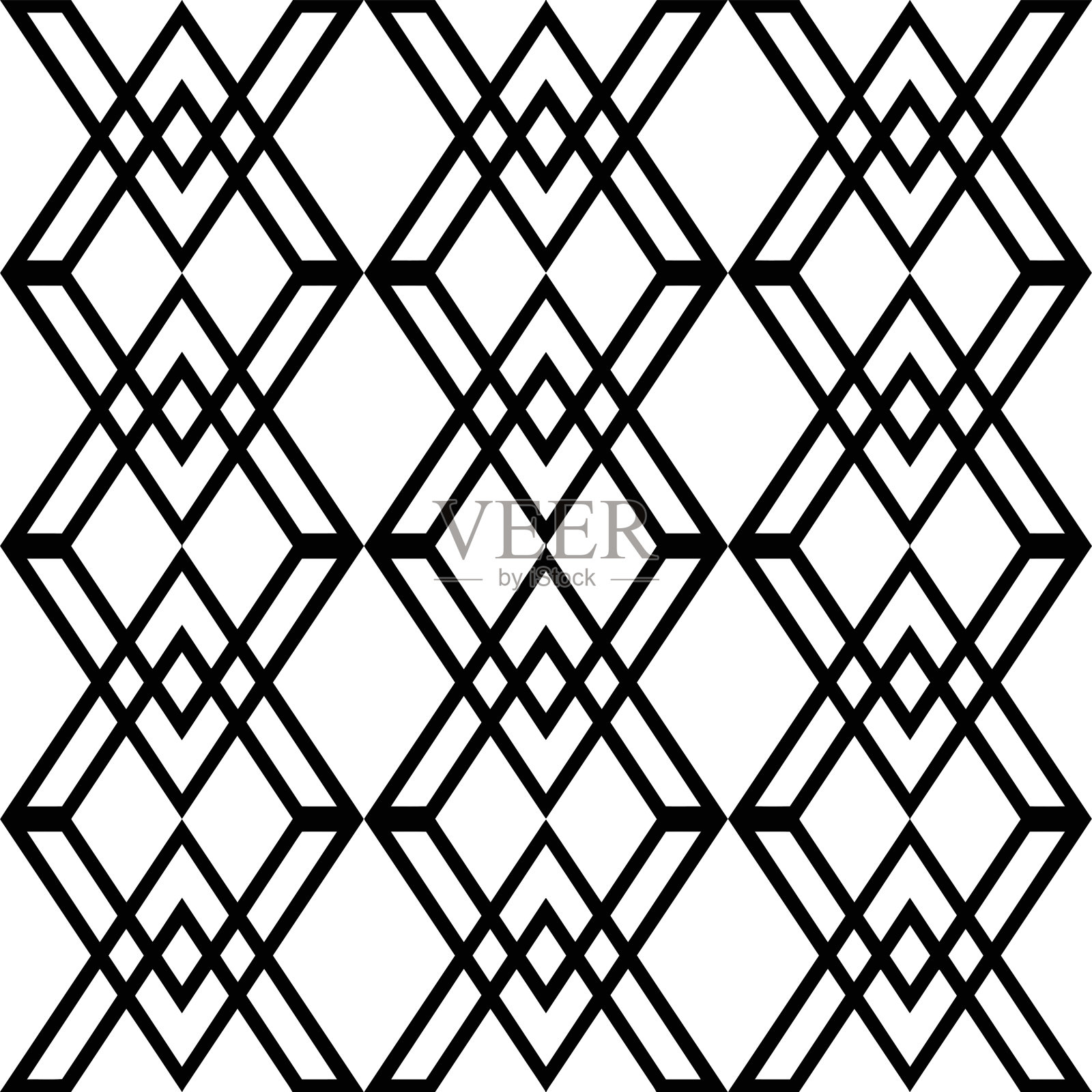 无缝时装几何图案插画图片素材