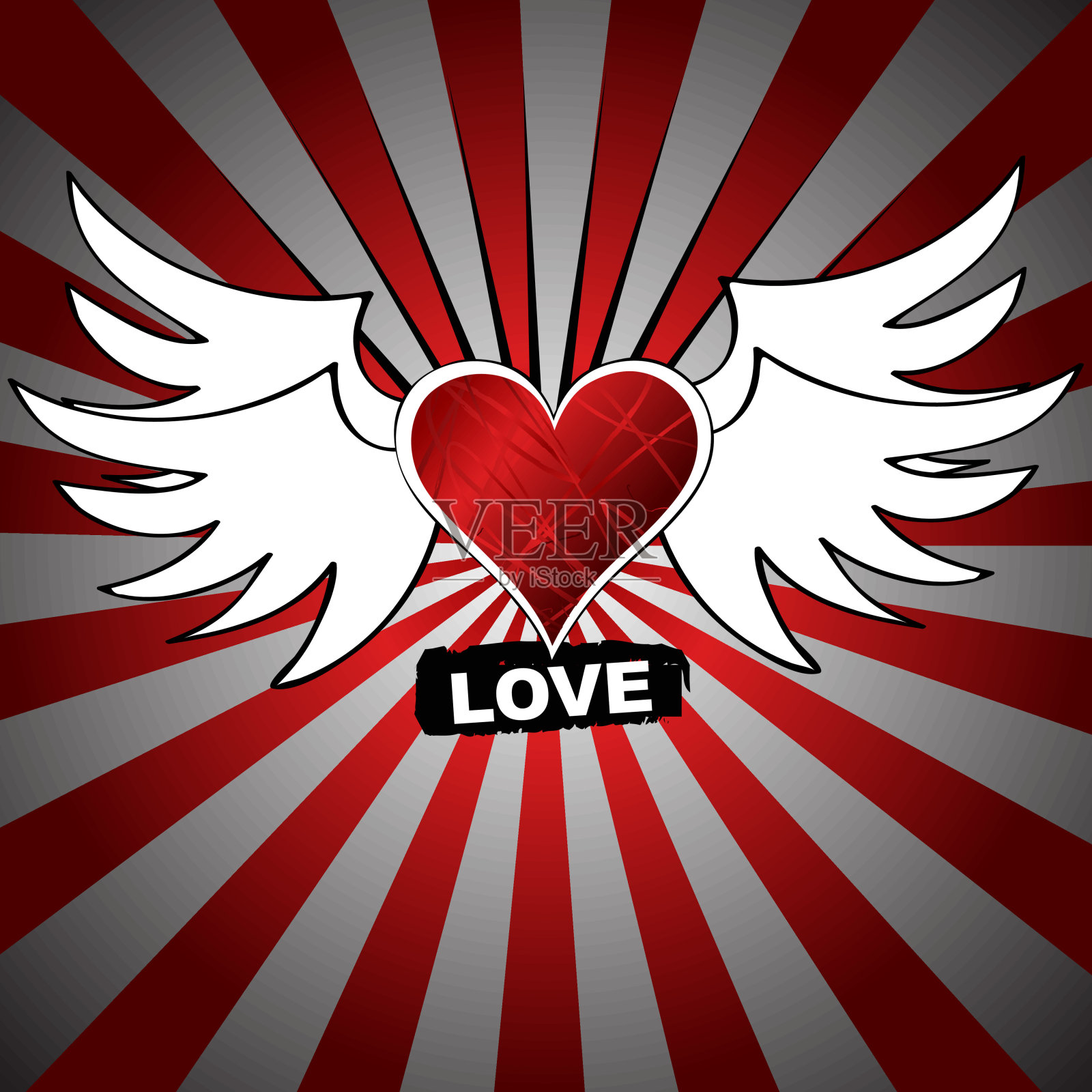 爱的翅膀插画图片素材