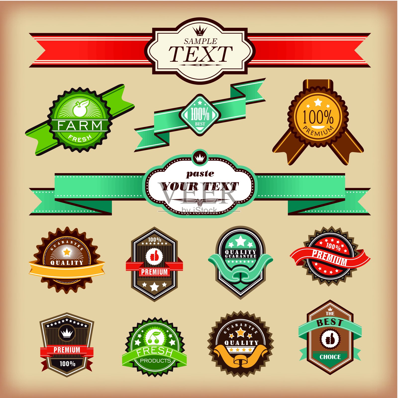 一套复古标签图标素材