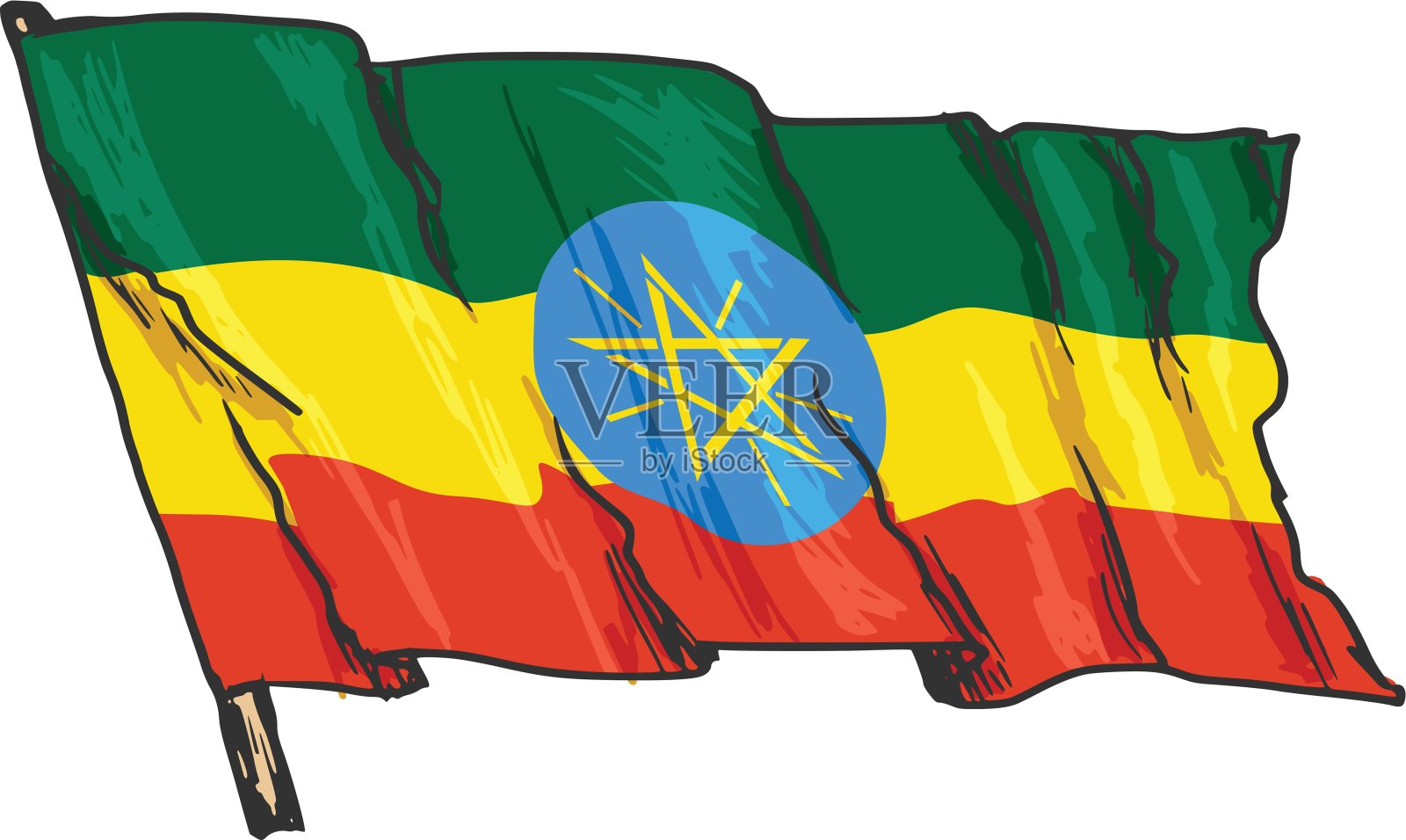 埃塞俄比亚国旗插画图片素材