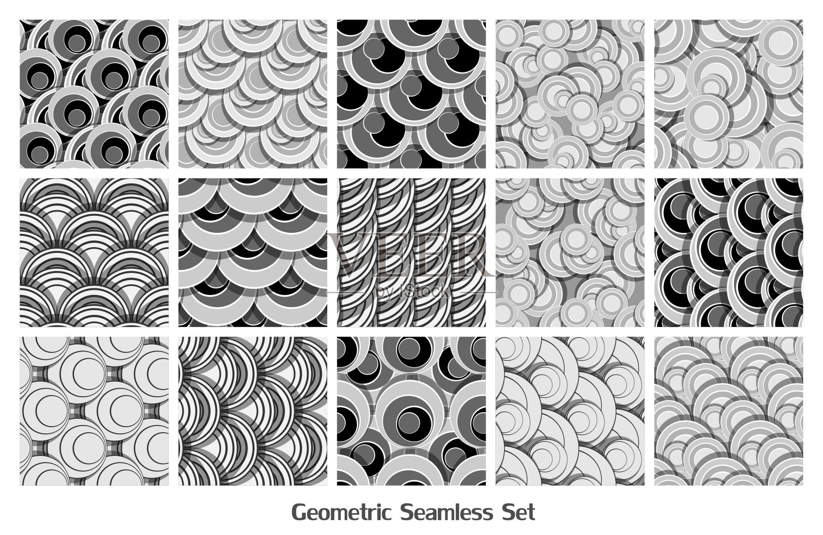 矢量无缝模式集插画图片素材