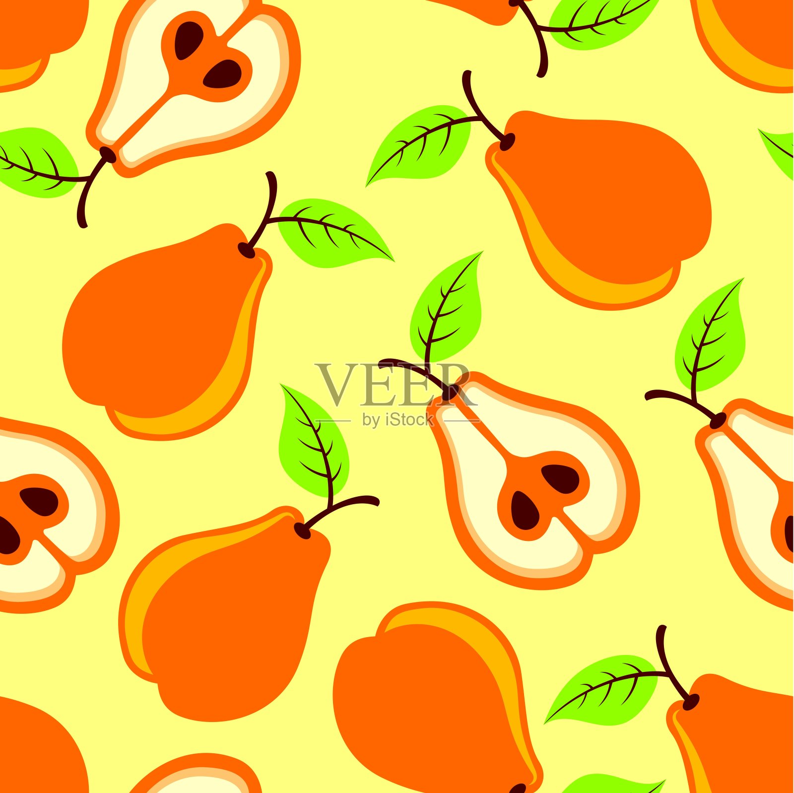 梨无缝模式插画图片素材