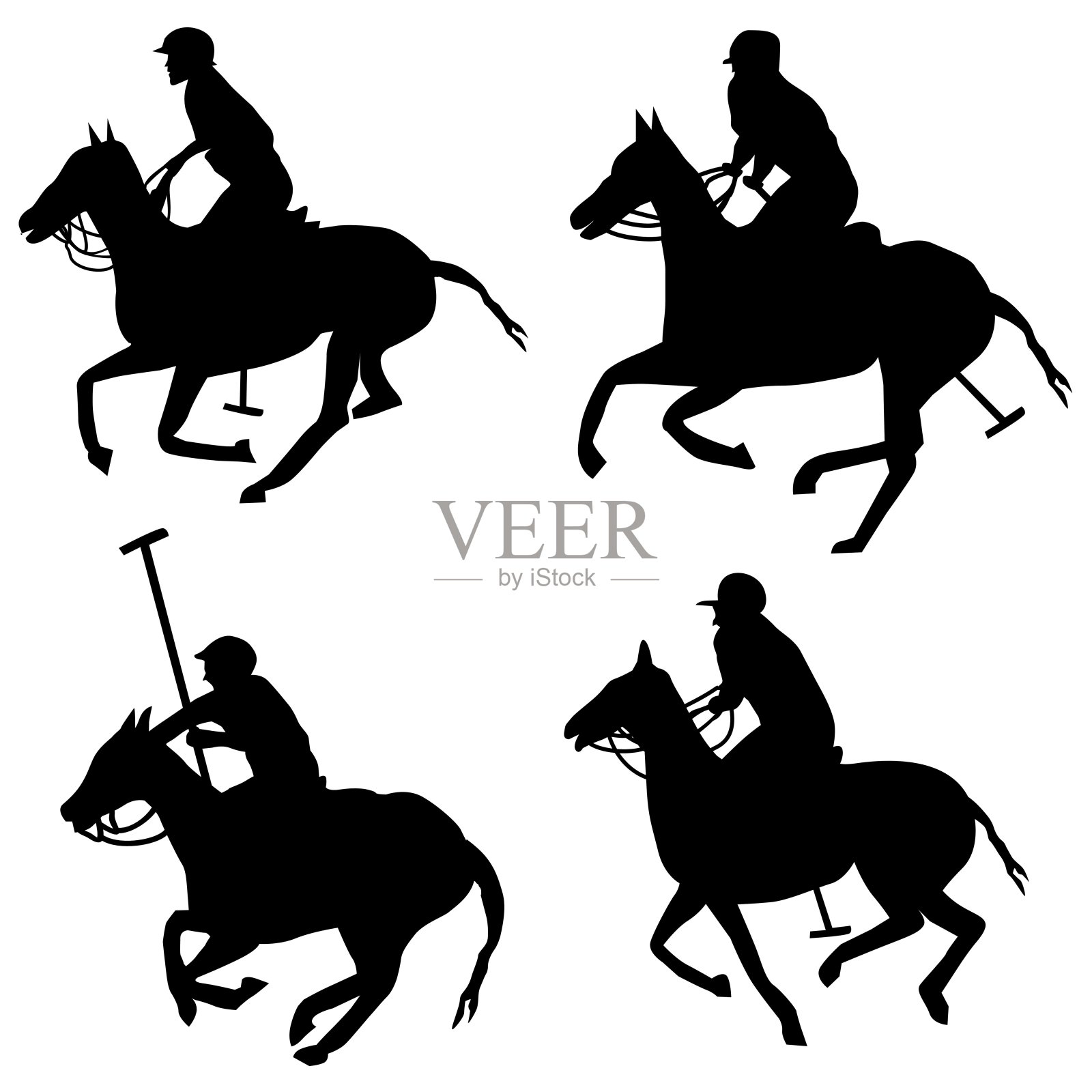 大学马球运动员矢量艺术插画图片素材