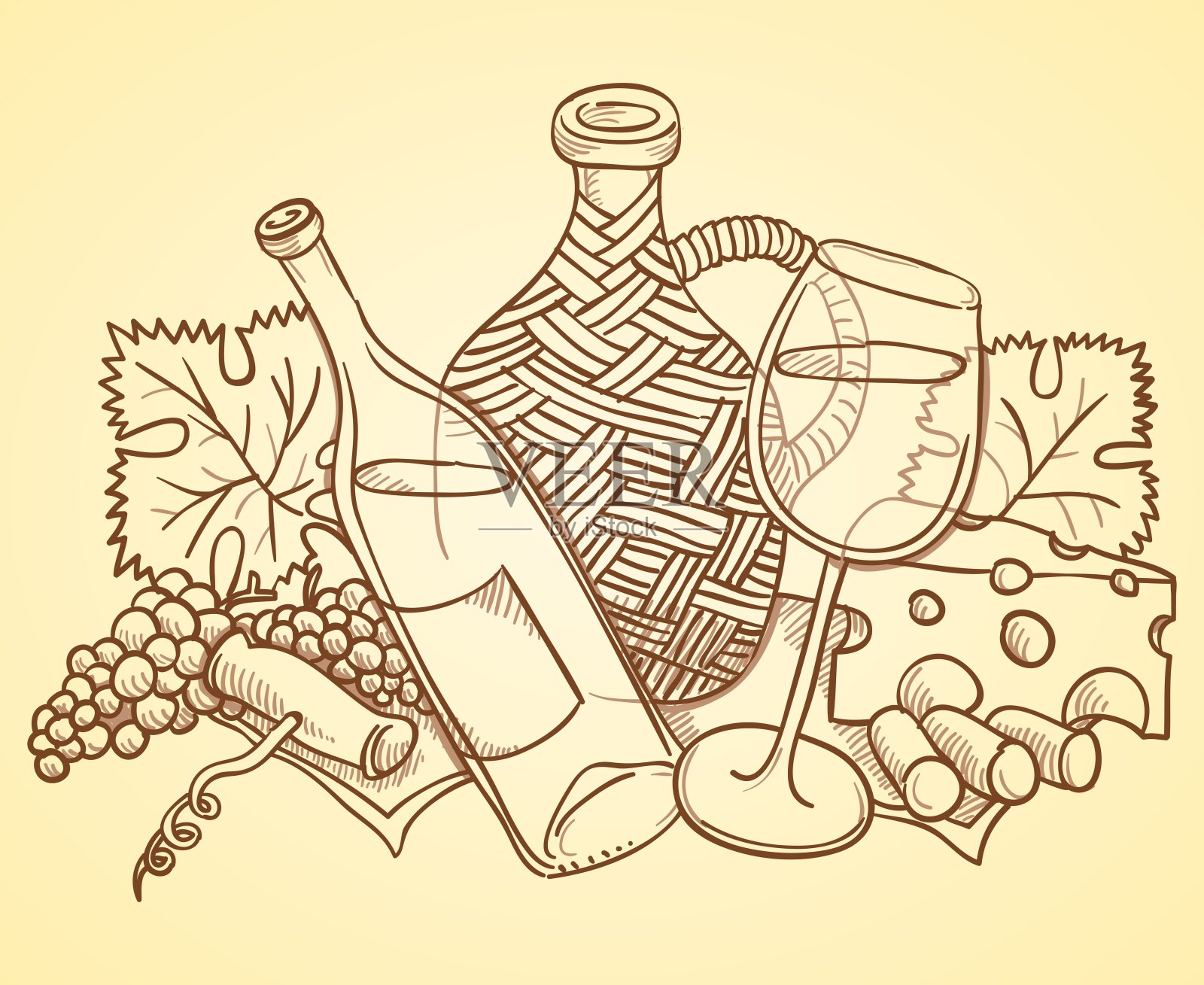 葡萄酒主题图插画图片素材