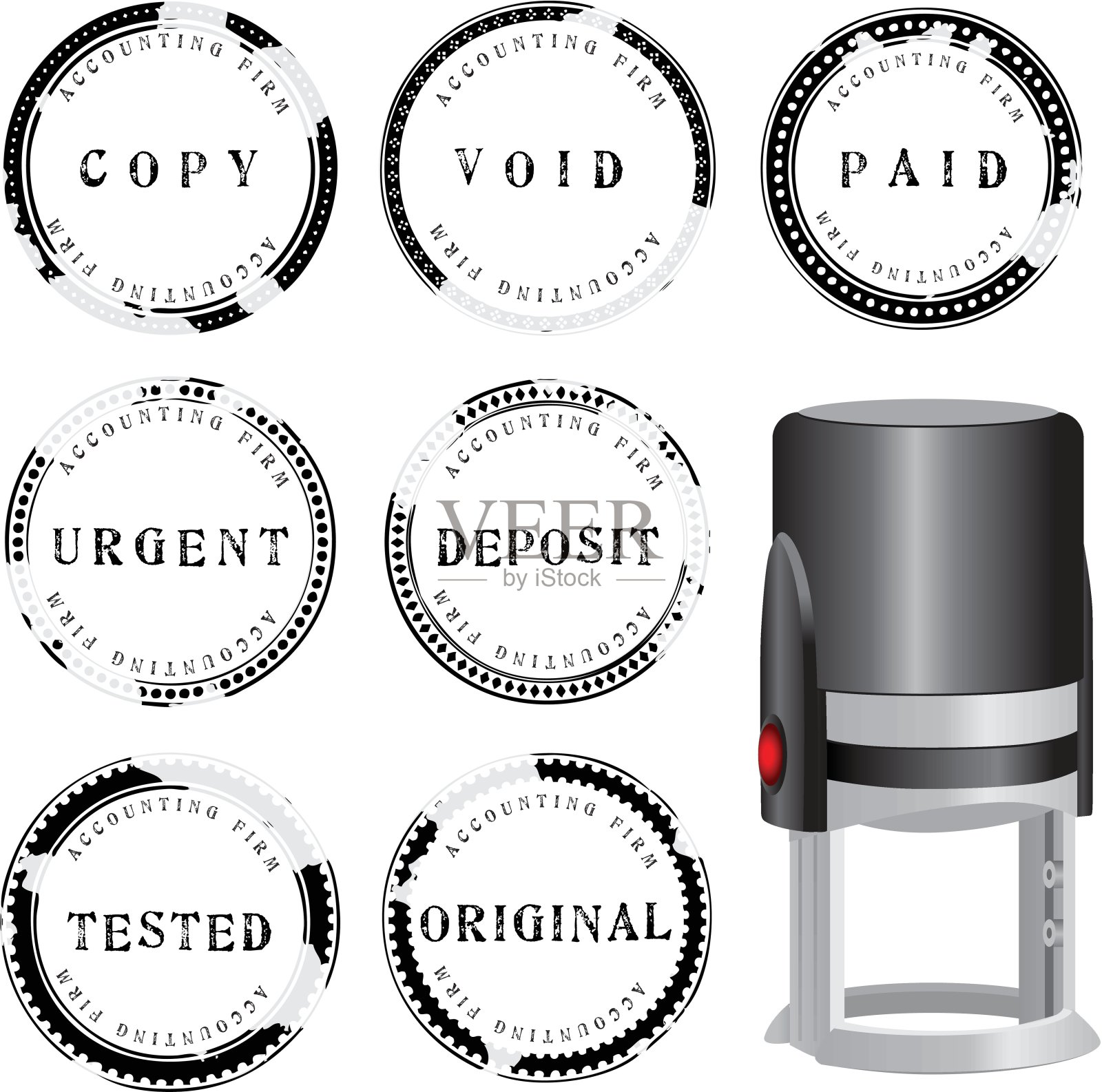 现代邮票记账插画图片素材