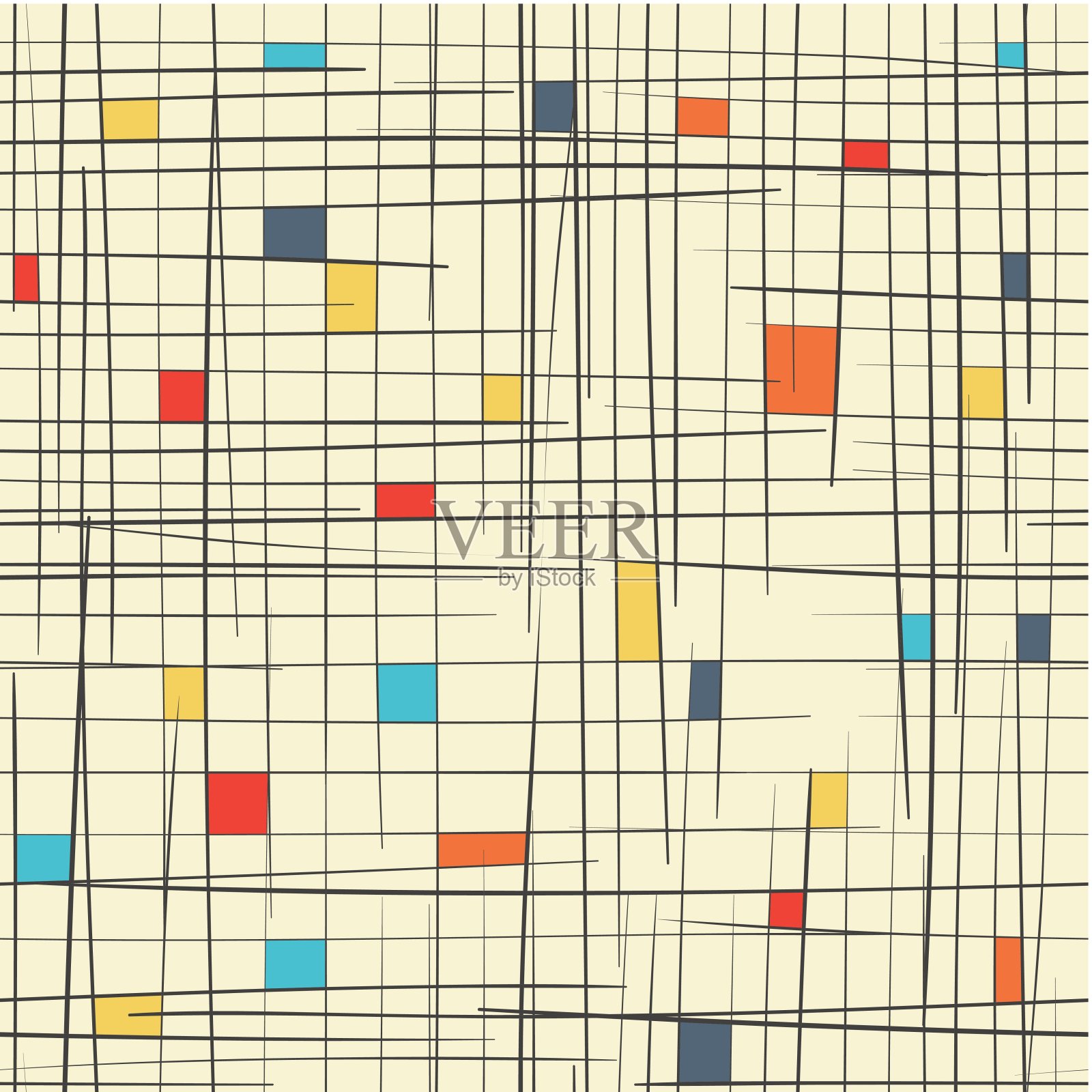 细胞抽象无缝模式。向量插画图片素材