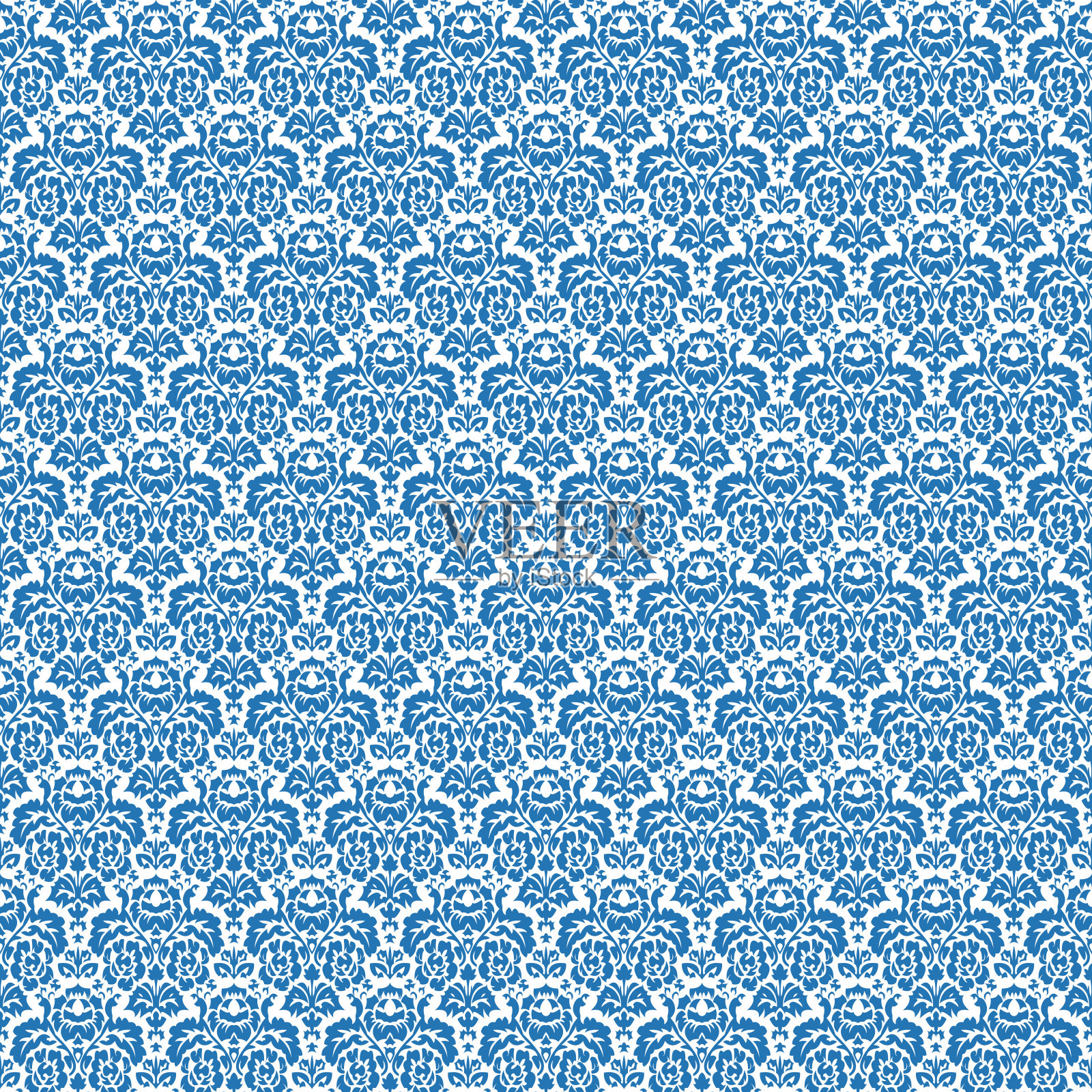 蓝色无缝纹理插画图片素材