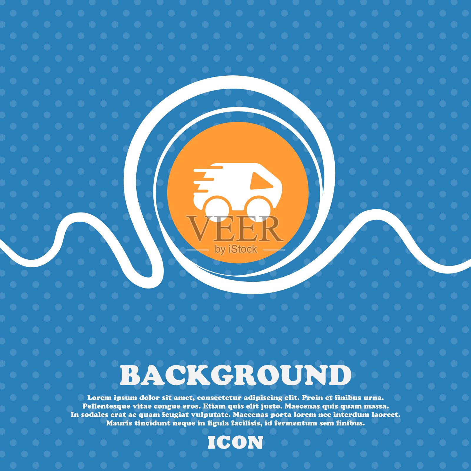 汽车图标符号。蓝色和白色的抽象背景与空间斑点的文本和您的设计。向量插画图片素材