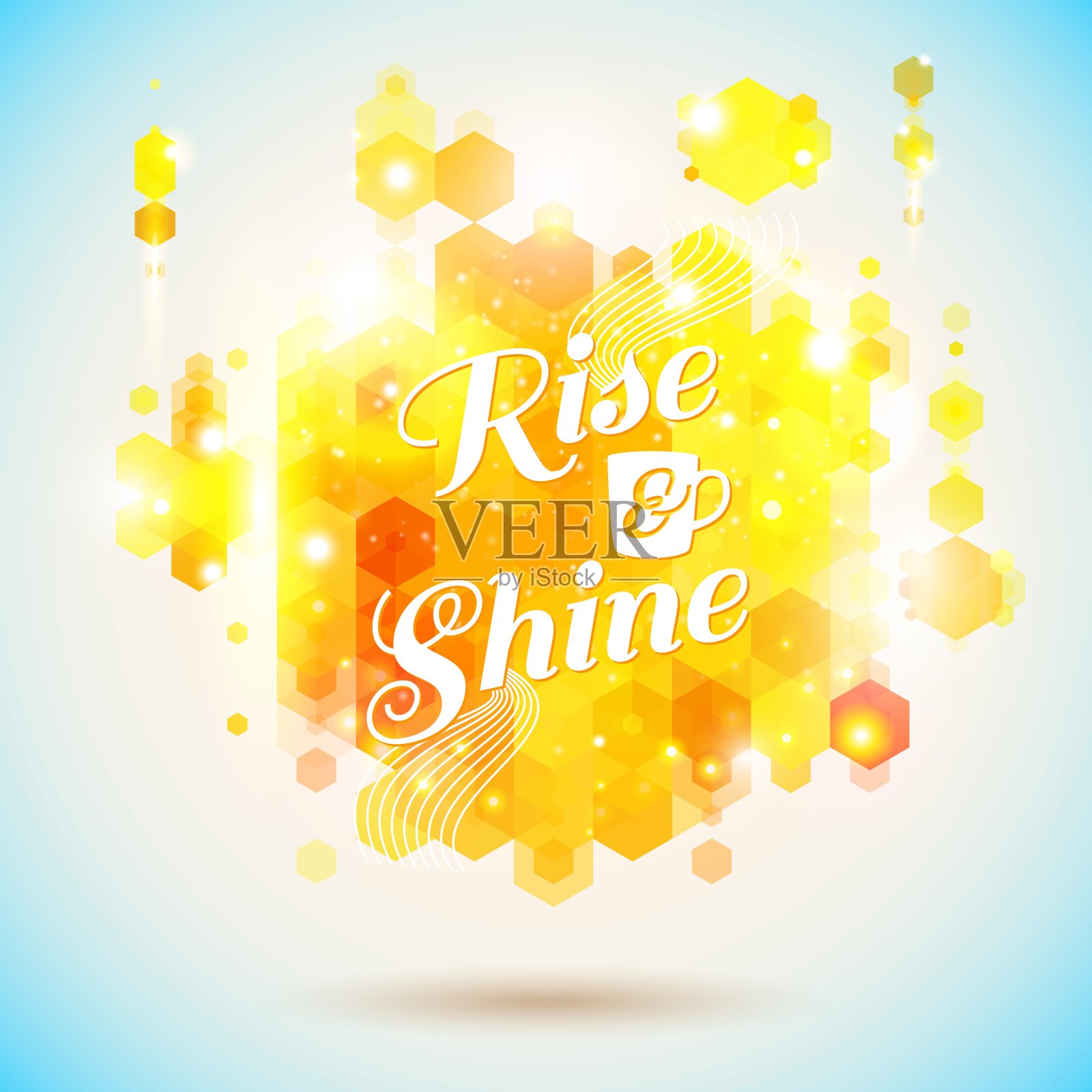 把海报擦亮。乐观的晨间声明插画图片素材