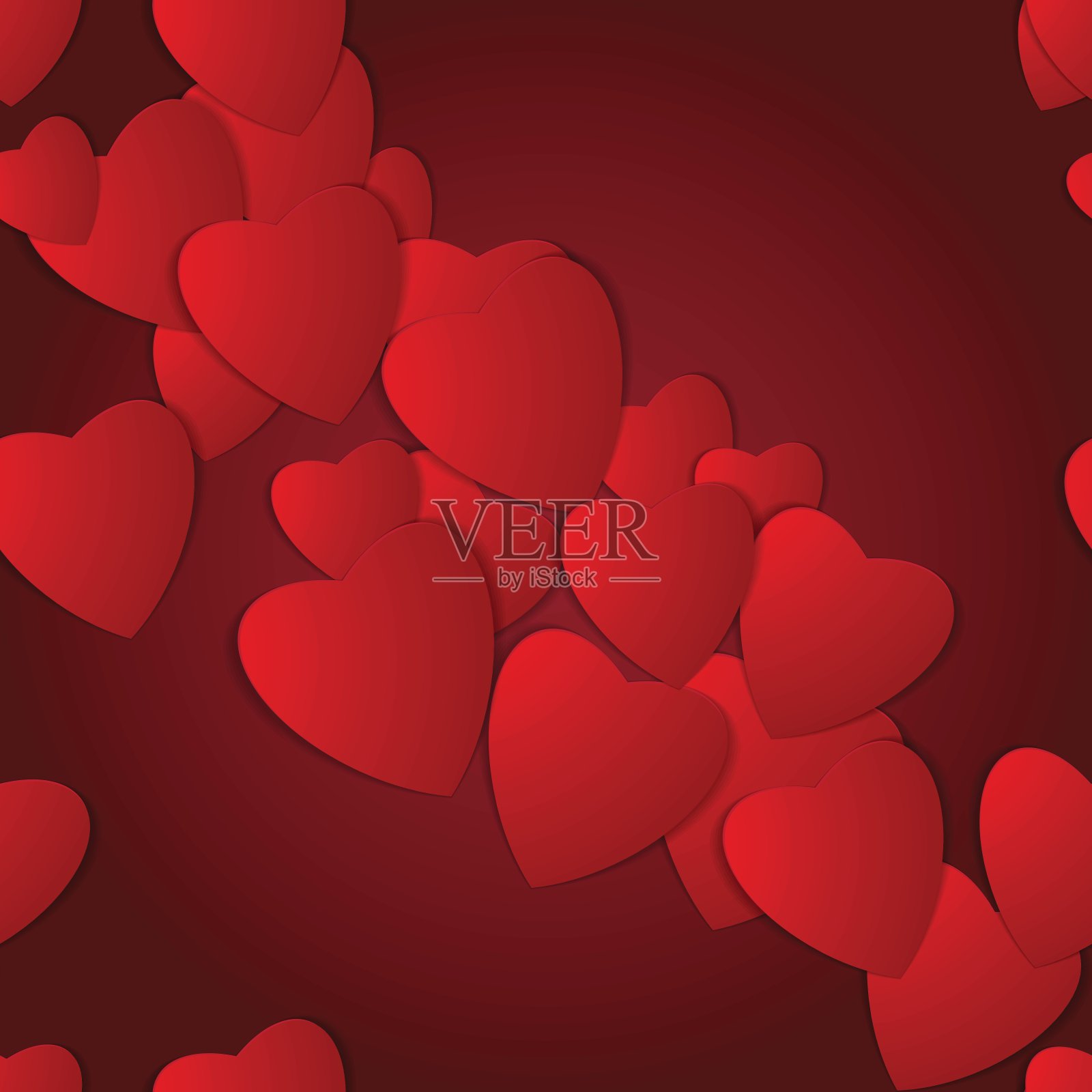 情人节。论文文摘的心。爱。情人节的心形背景插画图片素材