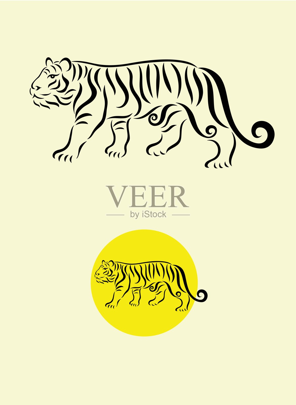 老虎插画图片素材