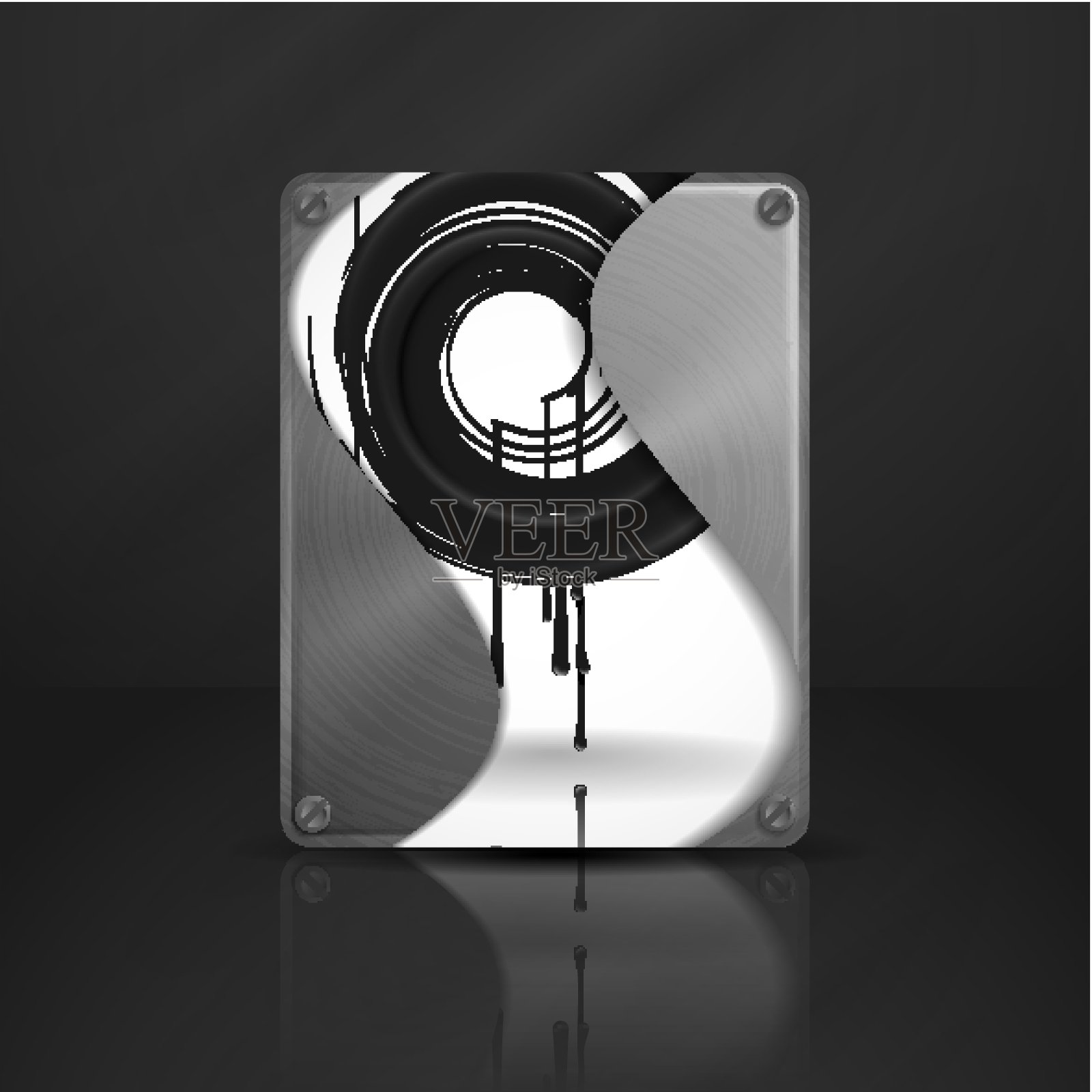 金属纹理板与螺丝。插画图片素材